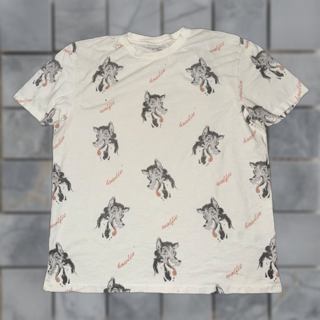 Allsaints VINTAGE All Saints Wolf Print T-Shirt White S Oversized Crew Neck Mens Size US S / EU 44-46 / 1 - 1 Thumbnail