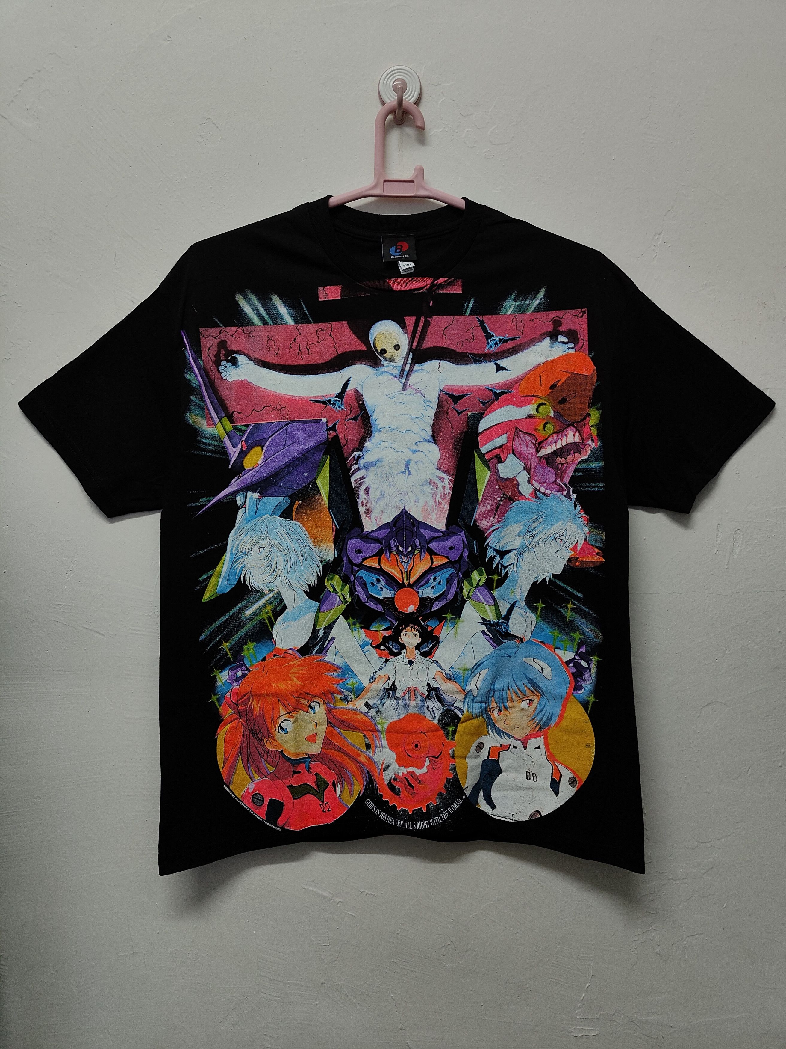 image of Anima Backstockco Neon Genesis Evangelion T-Shirt in Black, Men's (Size XL)