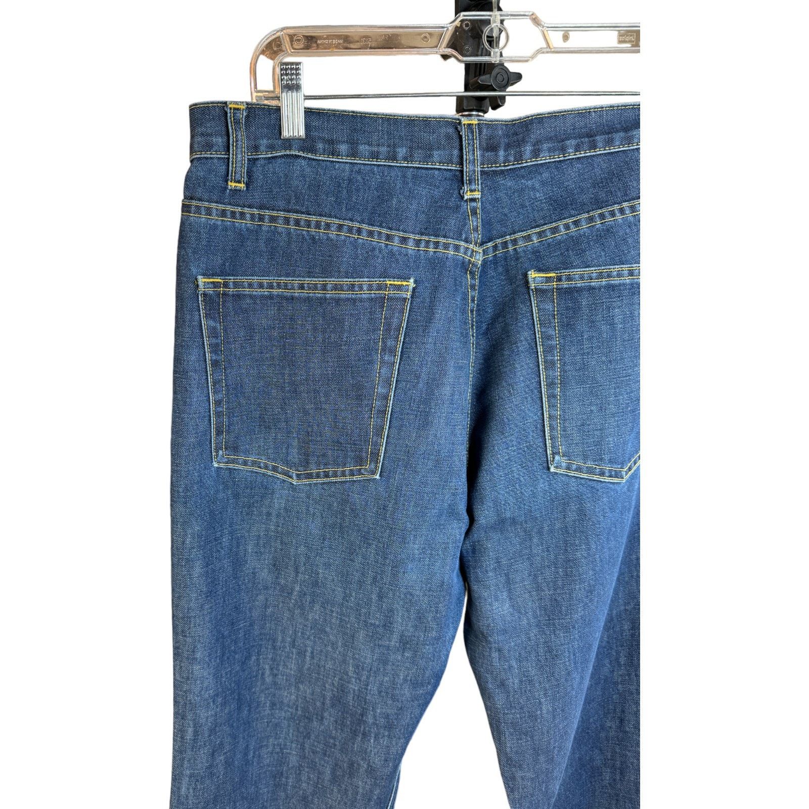 J.Crew J. Crew Dark Wash Button-Fly Boot Cut Jeans 14L 5-Pocket Size 36" / US 14 / IT 50 - 4 Thumbnail