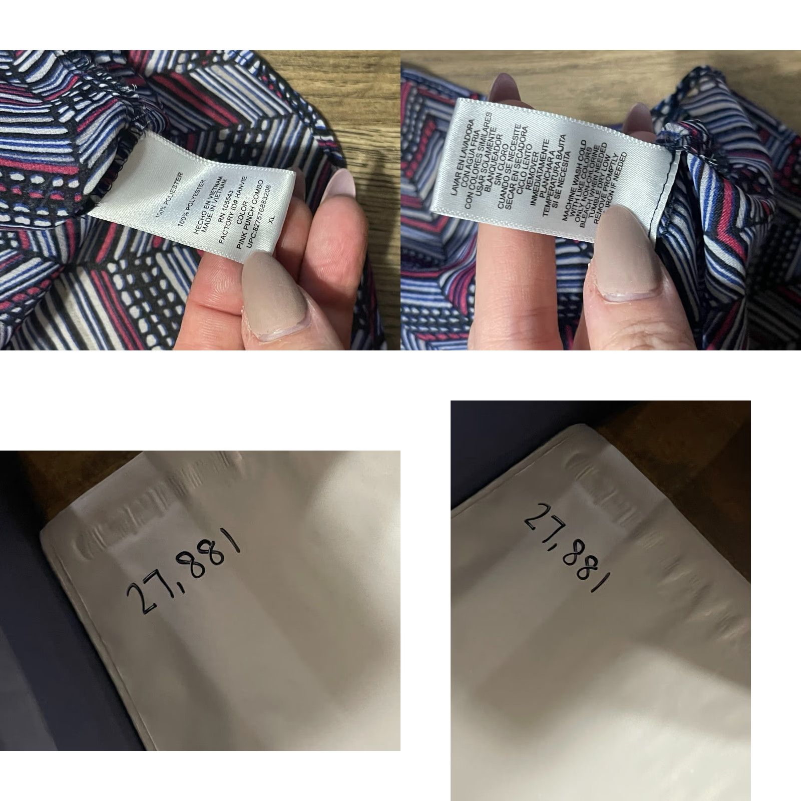 Vintage Daisy Fuentes Shirt Women's XL V-Neck Long Sleeve Red Blue Gray, T-Shirt, Casual, Regular Fit, Fall Spring Summer, Grey Size XL / US 12-14 / IT 48-50 - 8 Thumbnail