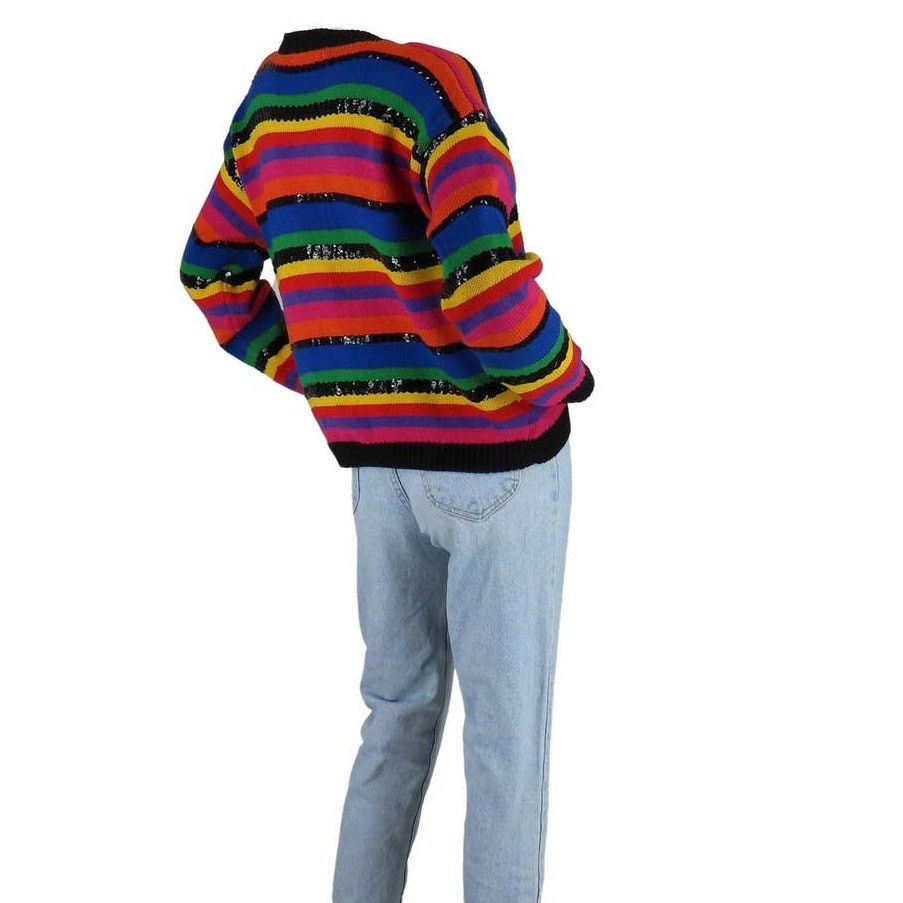 Vintage 1980s Vintage Rainbow Sequin Sweater Size M / US 6-8 / IT 42-44 - 4 Thumbnail