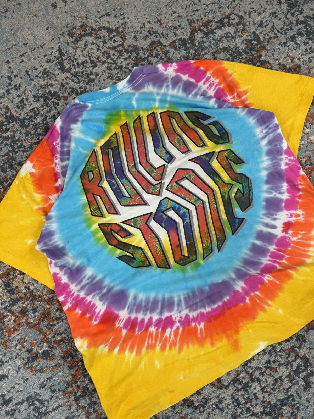 Band Tees × Vintage Vintage 1994 The Rolling Stones tongue rainbow tie dye tee Size US XL / EU 56 / 4 - 4 Thumbnail