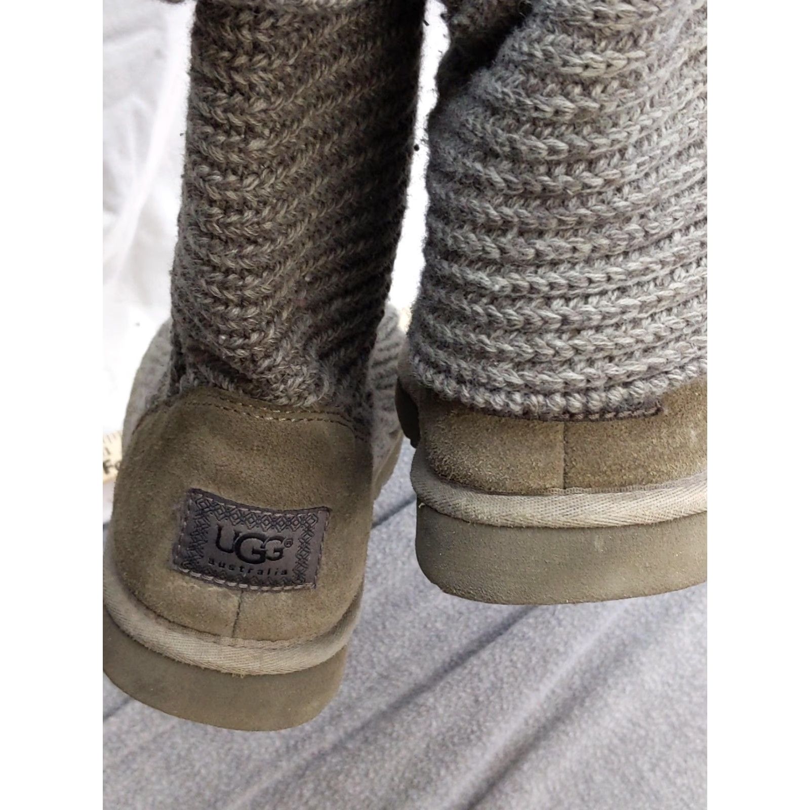 Ugg UGG Women Boots Mid-Calf Knit Shearling Gray 10 Wool Blend Button 5819 Size US 10 / IT 40 - 6 Thumbnail
