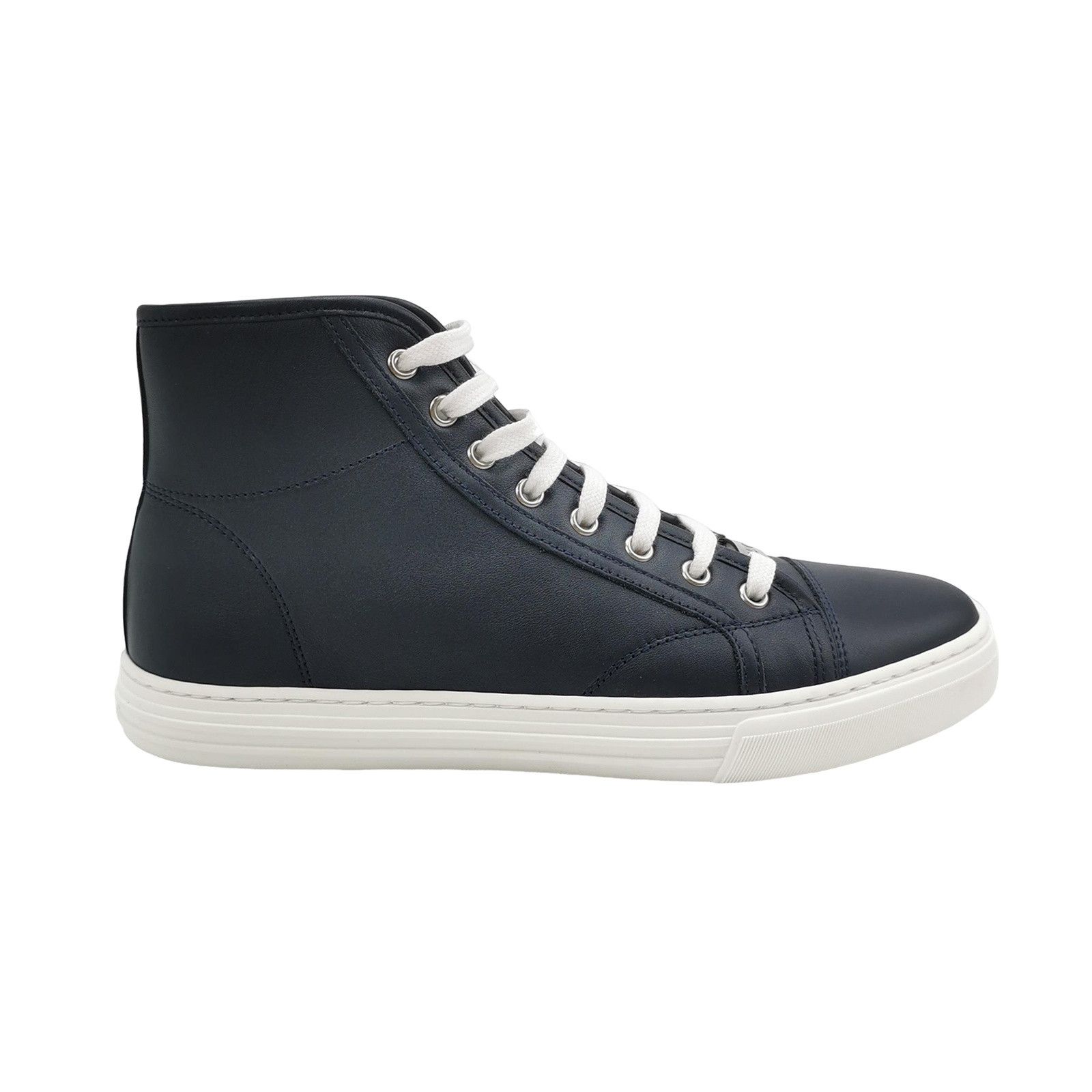 Gucci Gucci Navy Leather High-Top Sneakers 7.5 Size US 7 / EU 40 - 1 Thumbnail