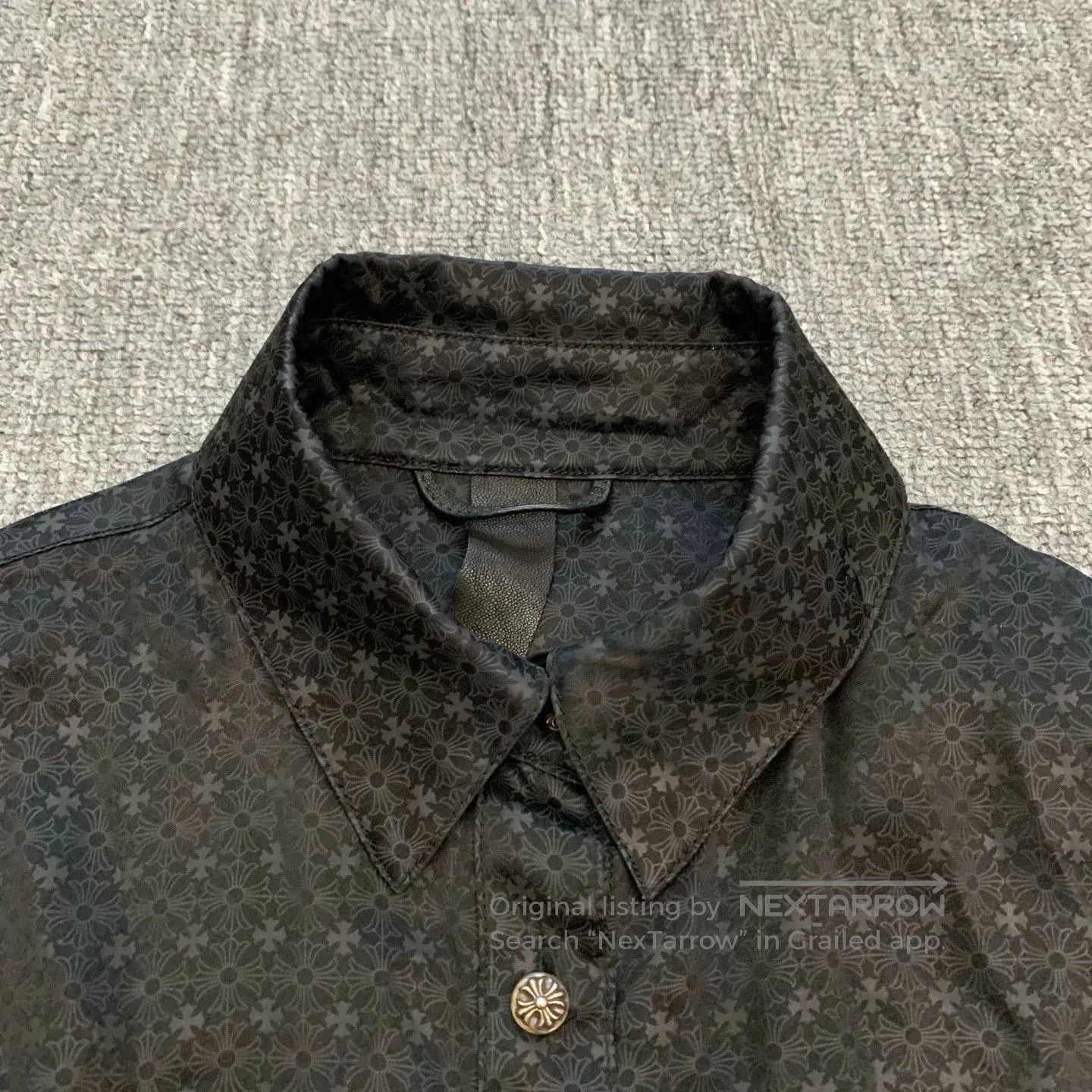 Chrome Hearts Black Silk Floral Print Silk Shirt Jacket. Size US S / EU 44-46 / 1 - 9 Thumbnail