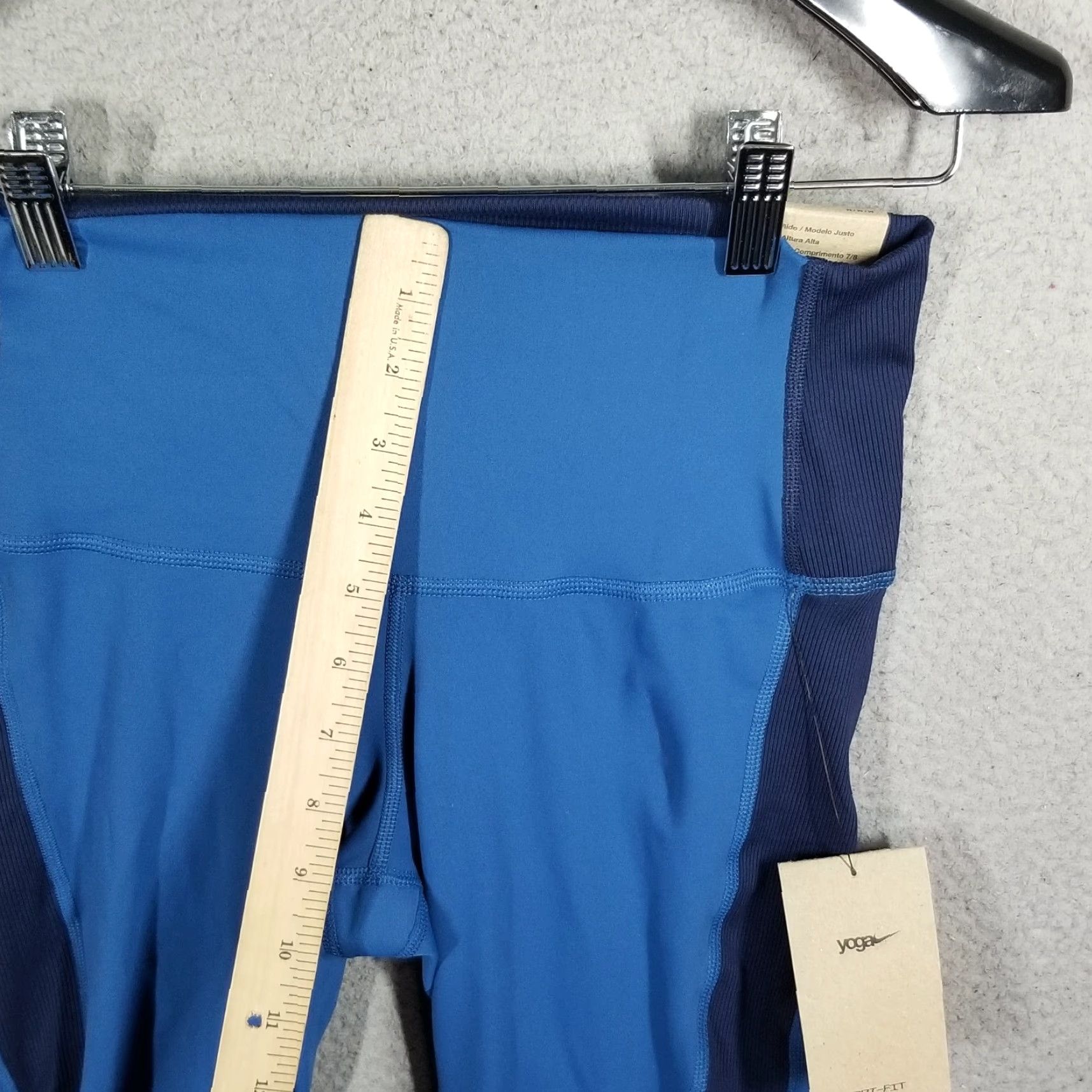 Nike Nike Women's Medium Blue Leggings Yoga High-Waisted Ribbed-Panel Stretch Compression Activewear Size 32" / US 10 / IT 46 - 6 Thumbnail
