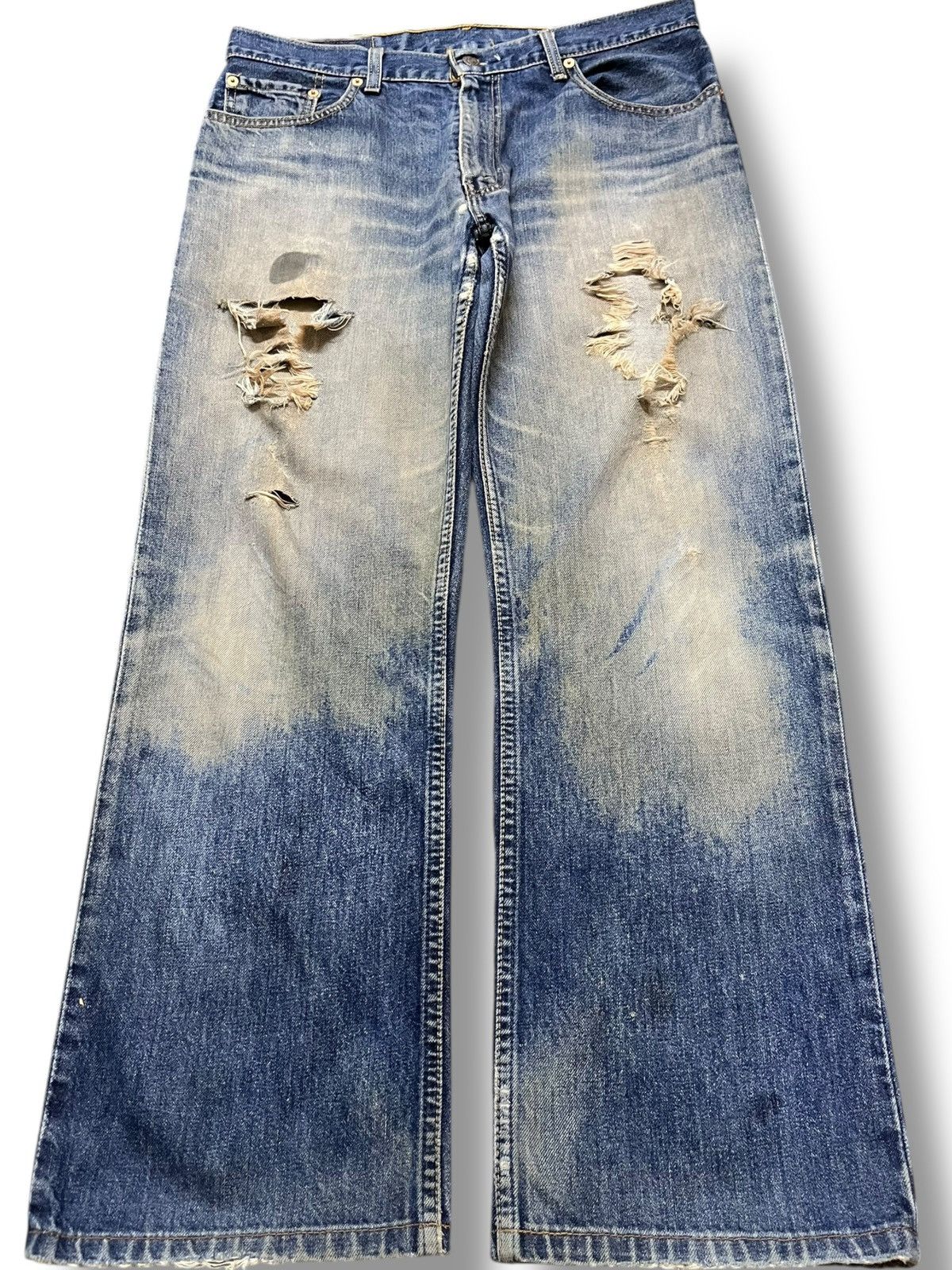 Levi's Vintage Clothing Vintage Levi’s 506 Baggy Wide Leg Mudwash Ripped Denim Size US 34 / EU 50 - 1 Thumbnail