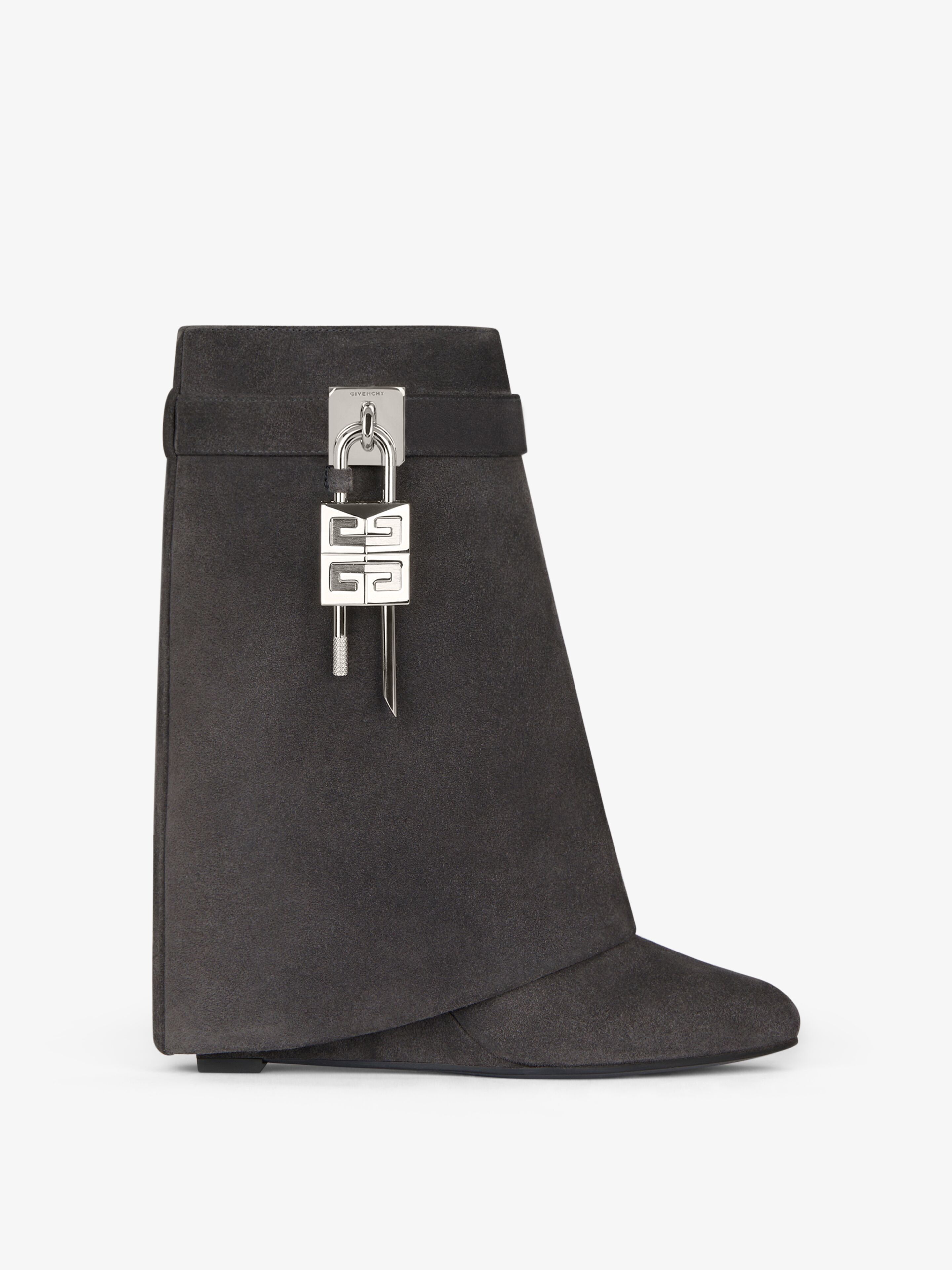 Givenchy o1srvl11e0525 Shark Lock Ankle Boots Biker 90mm Storm Grey Size US 12 / IT 42 - 1 Thumbnail