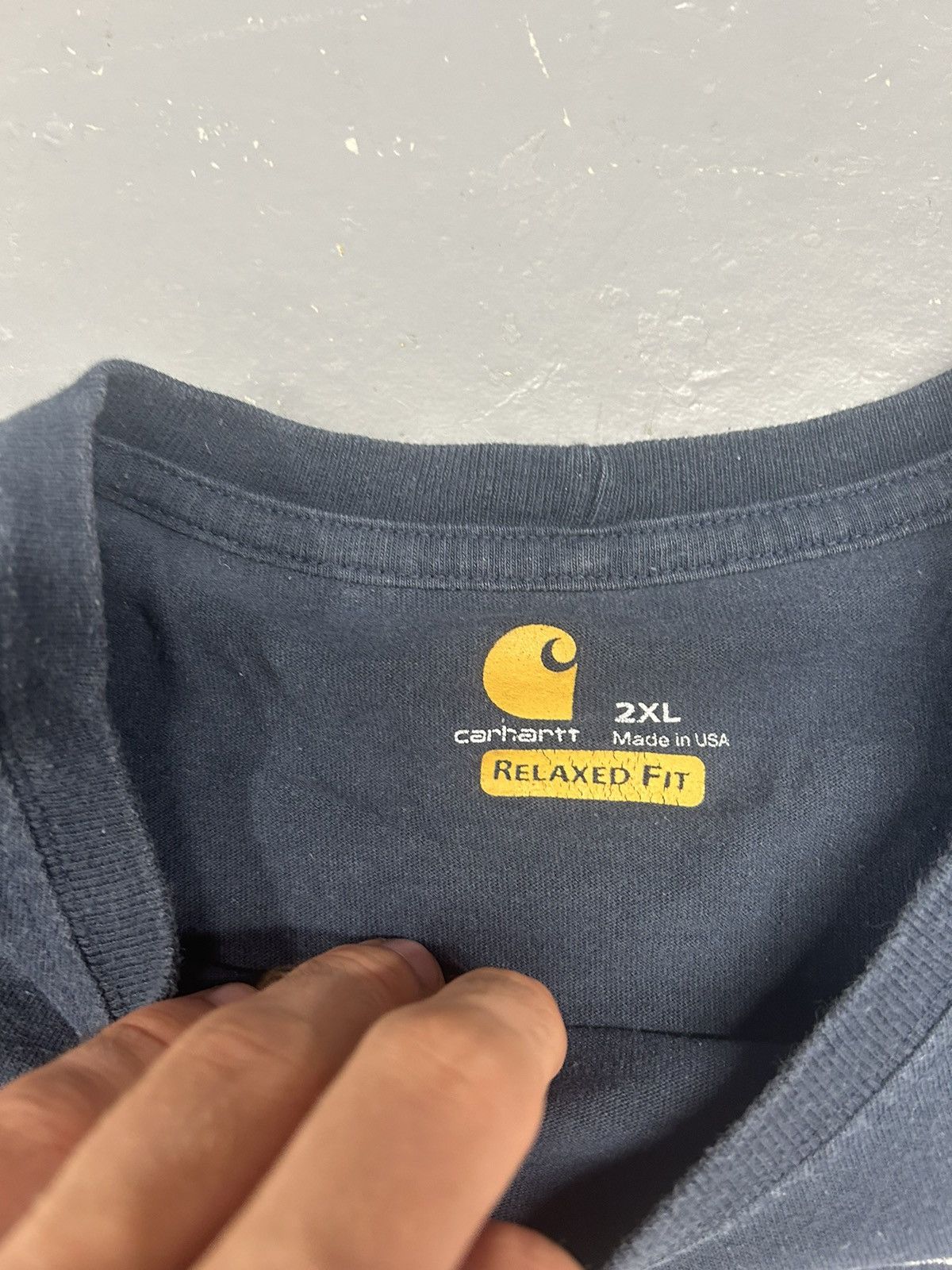 Carhartt × Vintage Crazy Vintage Y2K Essential Navy Carhartt Longsleeve Shirt Size US XXL / EU 58 / 5 - 3 Thumbnail