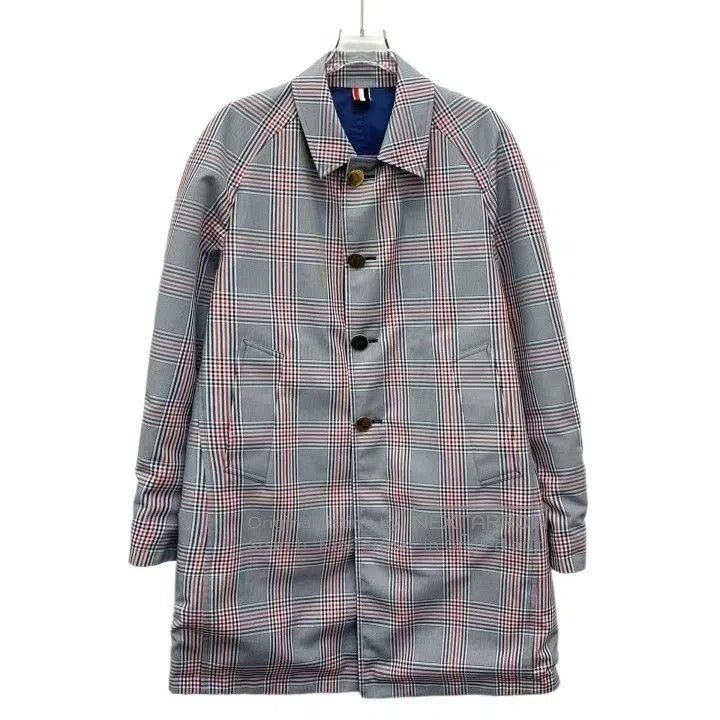 Thom Browne Thom Browne Blue Check Cotton Trench Coat. Size US S / EU 44-46 / 1 - 3 Thumbnail