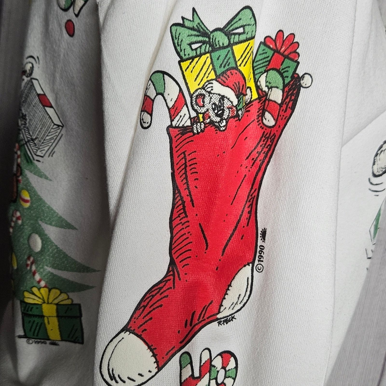 Vintage VTG 1990 Double Sided Crewneck Christmas HO HO HO Sweater, L Size US L / EU 52-54 / 3 - 5 Thumbnail