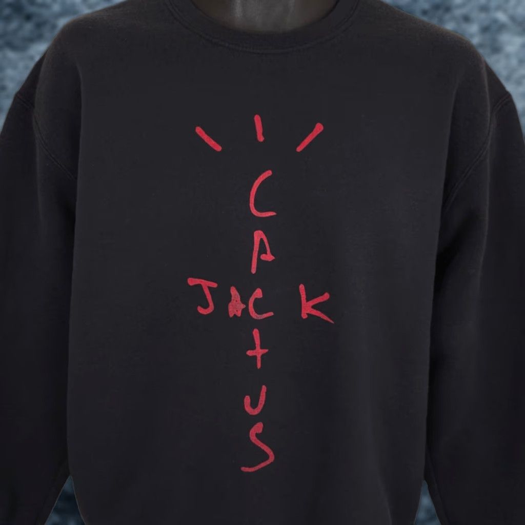 Jerzees Cactus Jack Sweatshirt Mens Size Medium Black Travis Scott Hip Hop Record Label Size US M / EU 48-50 / 2 - 1 Thumbnail