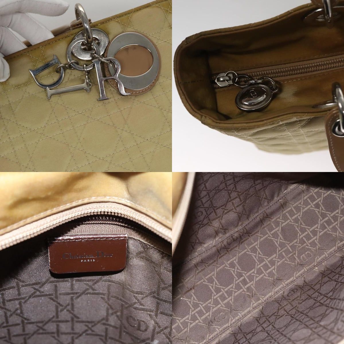 Dior DIOR Canage Hand Bag Nylon Beige Silver Size ONE SIZE - 11 Thumbnail