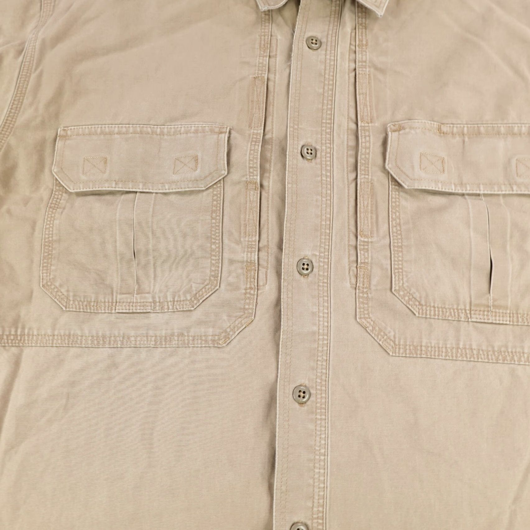 Vintage 5.11 Tactical Shirt Mens Large Beige Short Sleeve Button-Up Work Canvas Size US L / EU 52-54 / 3 - 3 Thumbnail