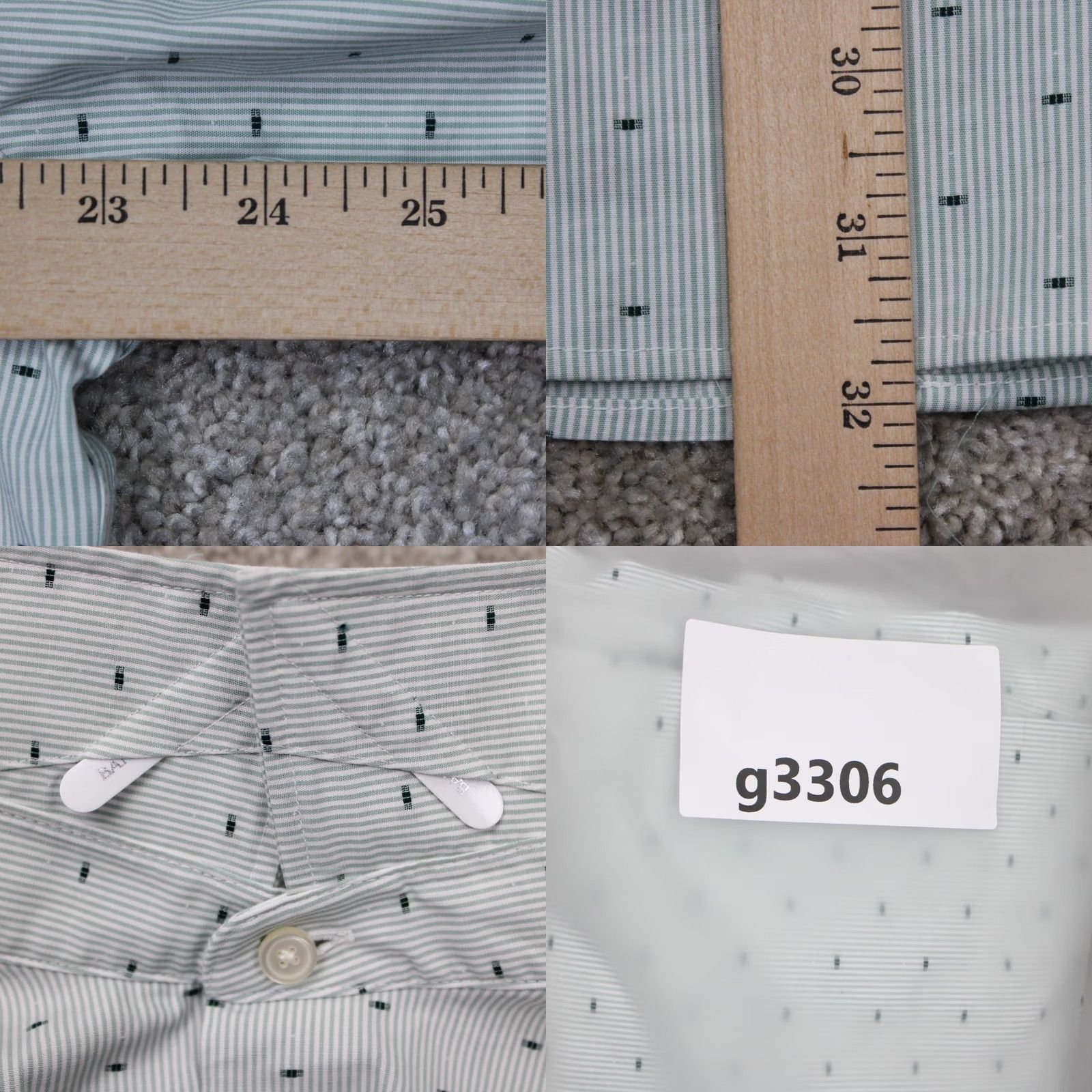 Banana Republic Banana Republic Shirt Mens Large Green Geometric Slim Fit Wrinkle Resistant L/S Size US L / EU 52-54 / 3 - 9 Thumbnail
