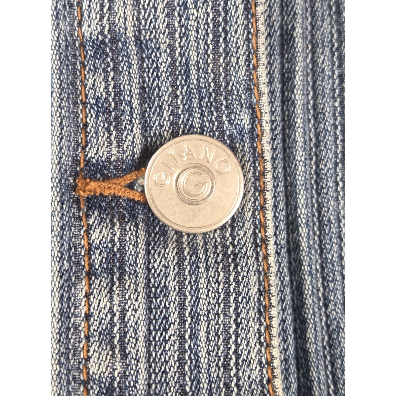Vintage VINTAGE Gitano Denim Blue Jeans Womens Jacket 18W 100% Cotton Short Sleeve Long Sleeve Zip Snap Machine Washable Blue Retro Regular Women Size 40" / US 18 - 3 Thumbnail
