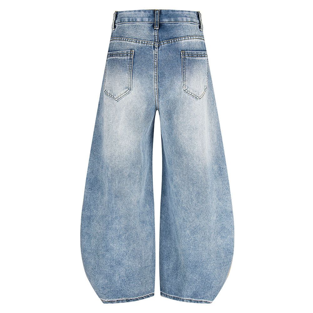 Japanese Brand American-style men's lettered retro wide-leg curved jeans Size US 32 / EU 48 - 2 Thumbnail