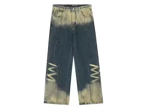 VIBE Vintage tie-dye gradient washed distressed wide-leg jeans Size US 32 / EU 48 - 3 Thumbnail