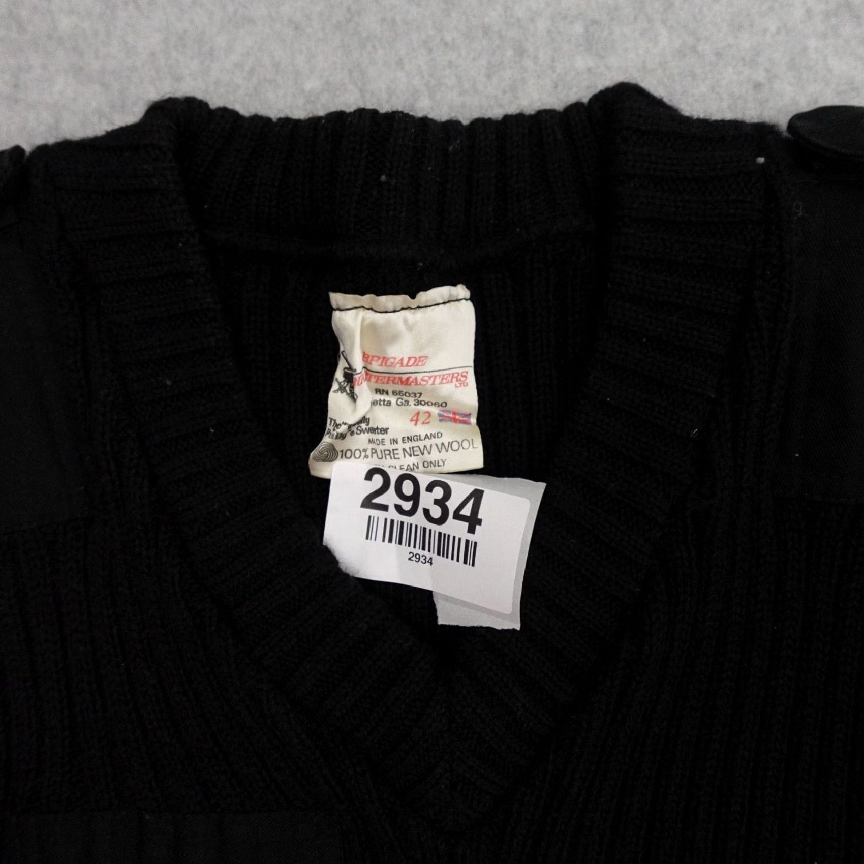 Vintage VTG Brigade Quarter Masters Sweater Adult 42 in Black Wool Size US XL / EU 56 / 4 - 3 Thumbnail