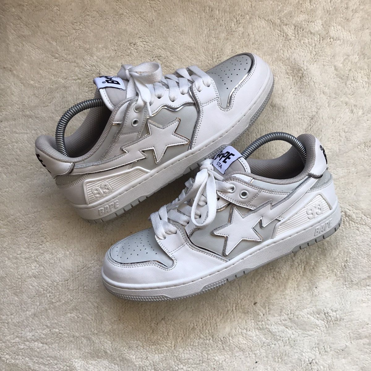 image of Bape Sk8 Sta 3 Shoes in White, Men's (Size 8.5)