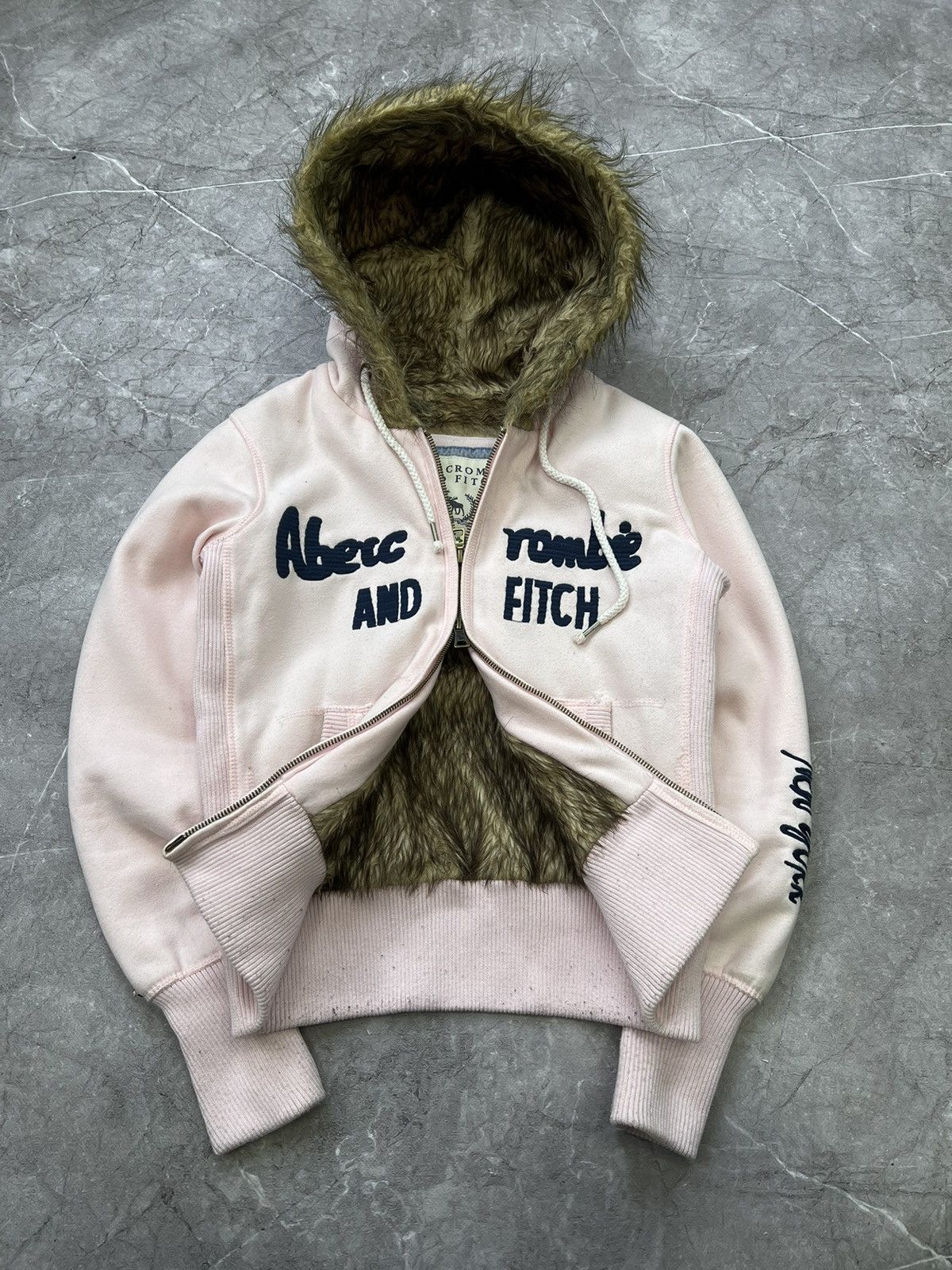 00s A&F Fur Double Zip-up Hoodie Archive Archive Zip Hoodie | Grailed