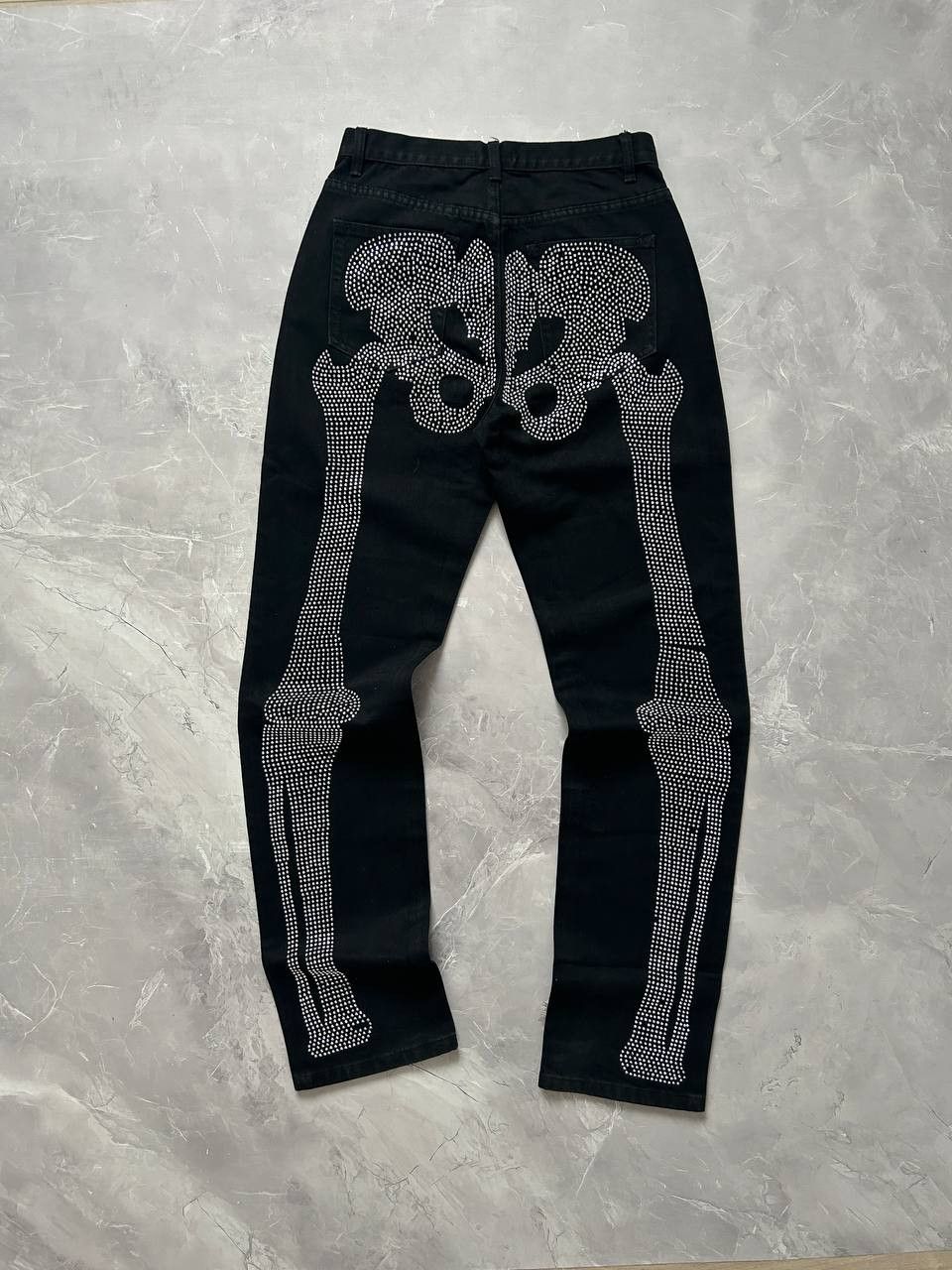 Other Vintage Ed Hardy Style Rhinestones Skeleton Jeans Size US 32 / EU 48 - 1 Thumbnail