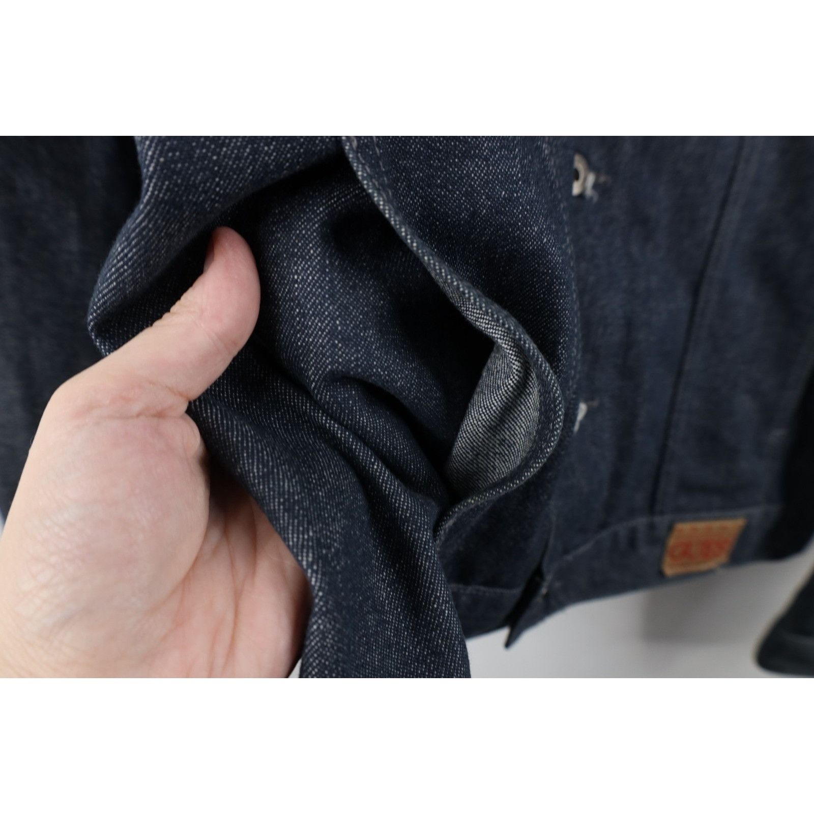 Guess Vintage 90s Guess Faded Spell Out Denim Jean Trucker Jacket Size US L / EU 52-54 / 3 - 6 Thumbnail
