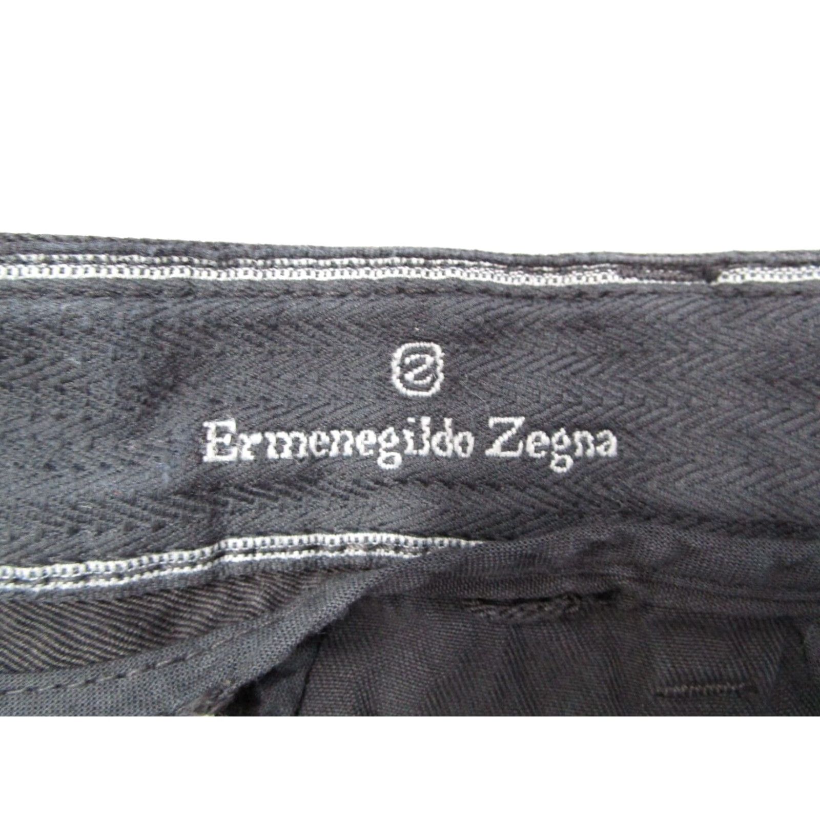 Ermenegildo Zegna VINTAGE Ermenegildo Zegna Pants Mens 38 Waist Black Chino Straight Fit Cuffed Pleated Designer Size US 38 / EU 54 - 3 Thumbnail