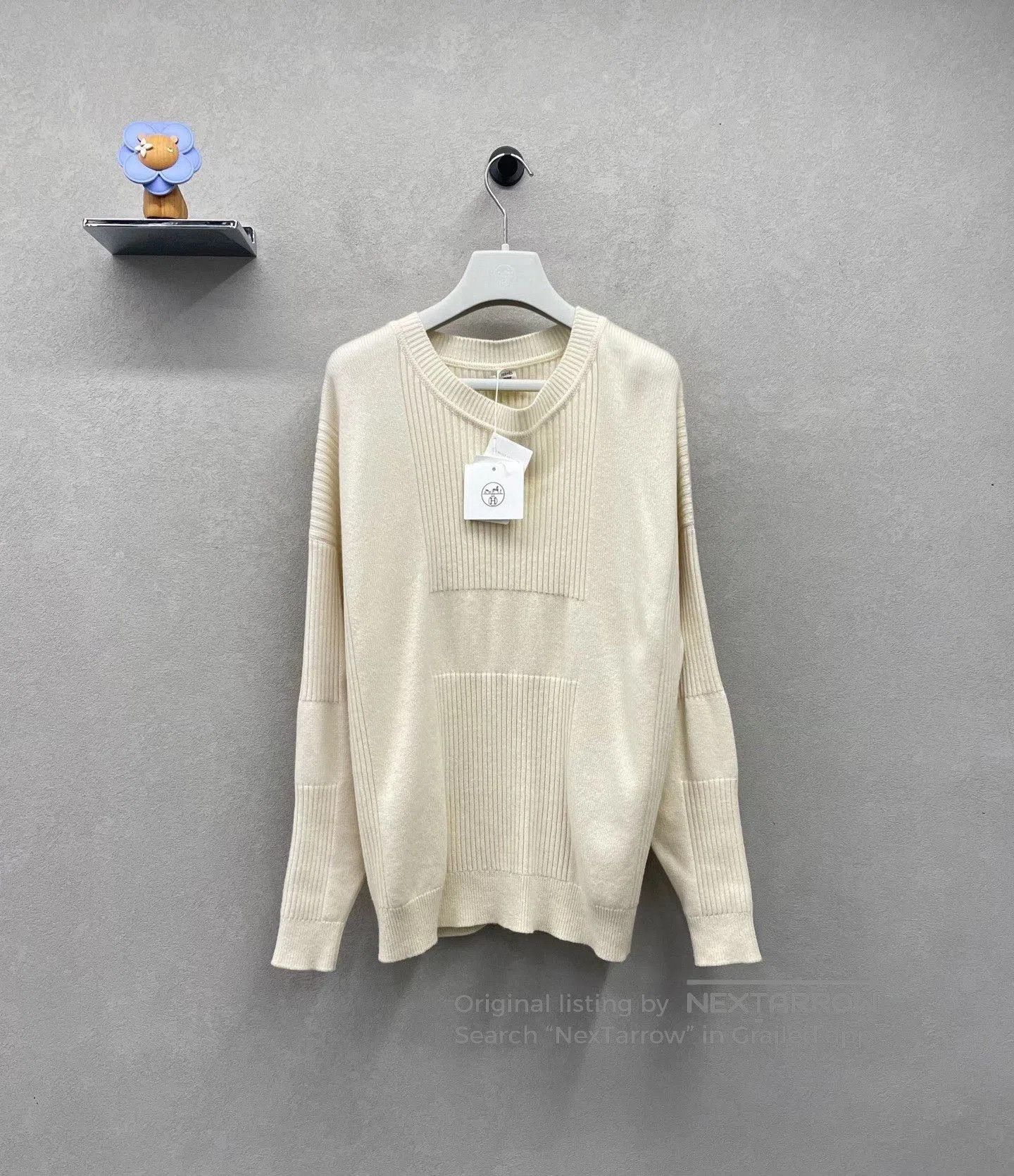 Hermes New Hermes Cream White Knit Sweater. Size XS / US 0-2 / IT 36-38 - 1 Thumbnail