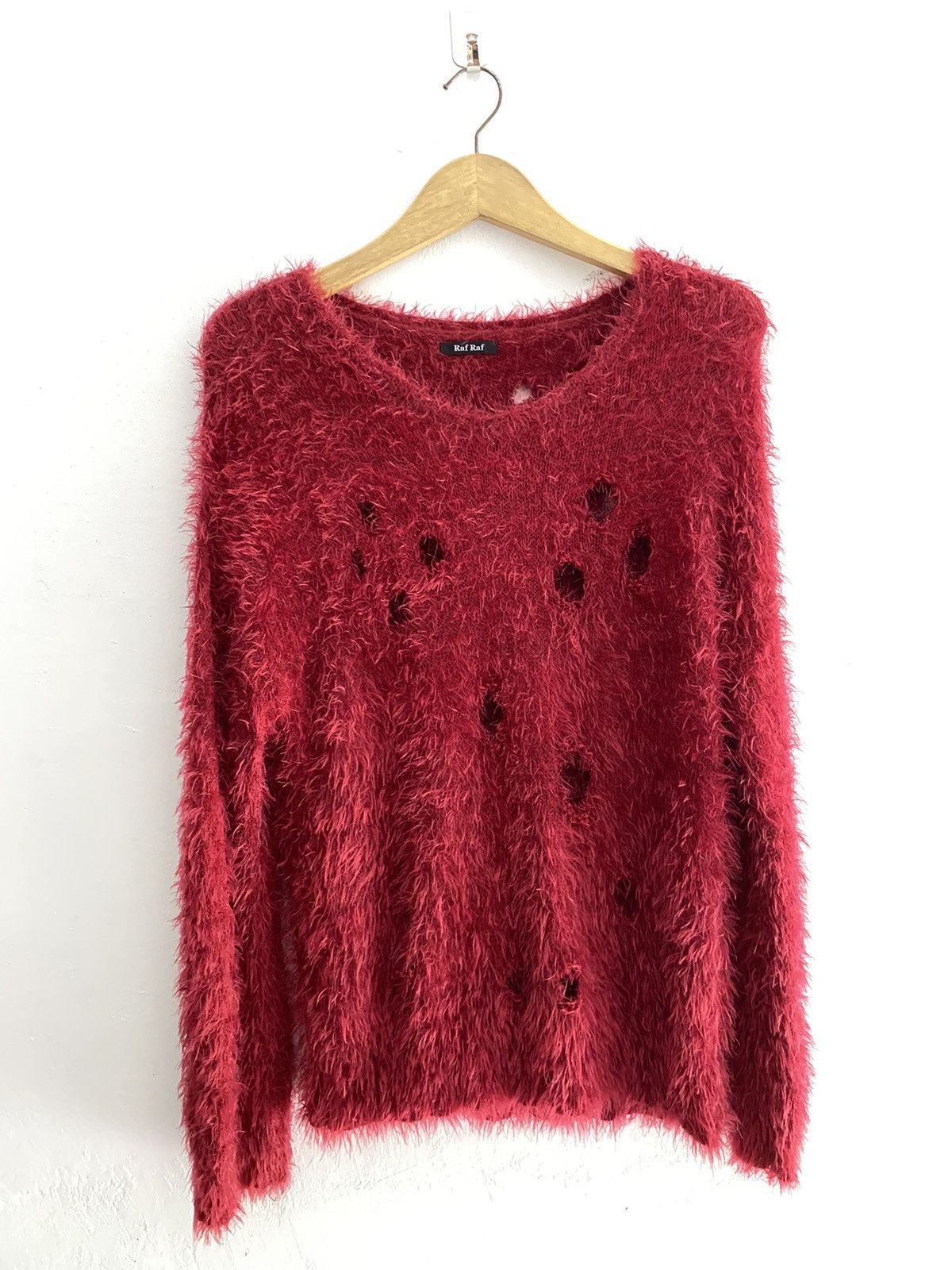 If Six Was Nine × Japanese Brand × Le Grande Bleu (L.G.B.) Raf Raf fuzzy distressed knit like raf simons style Size US L / EU 52-54 / 3 - 4 Thumbnail