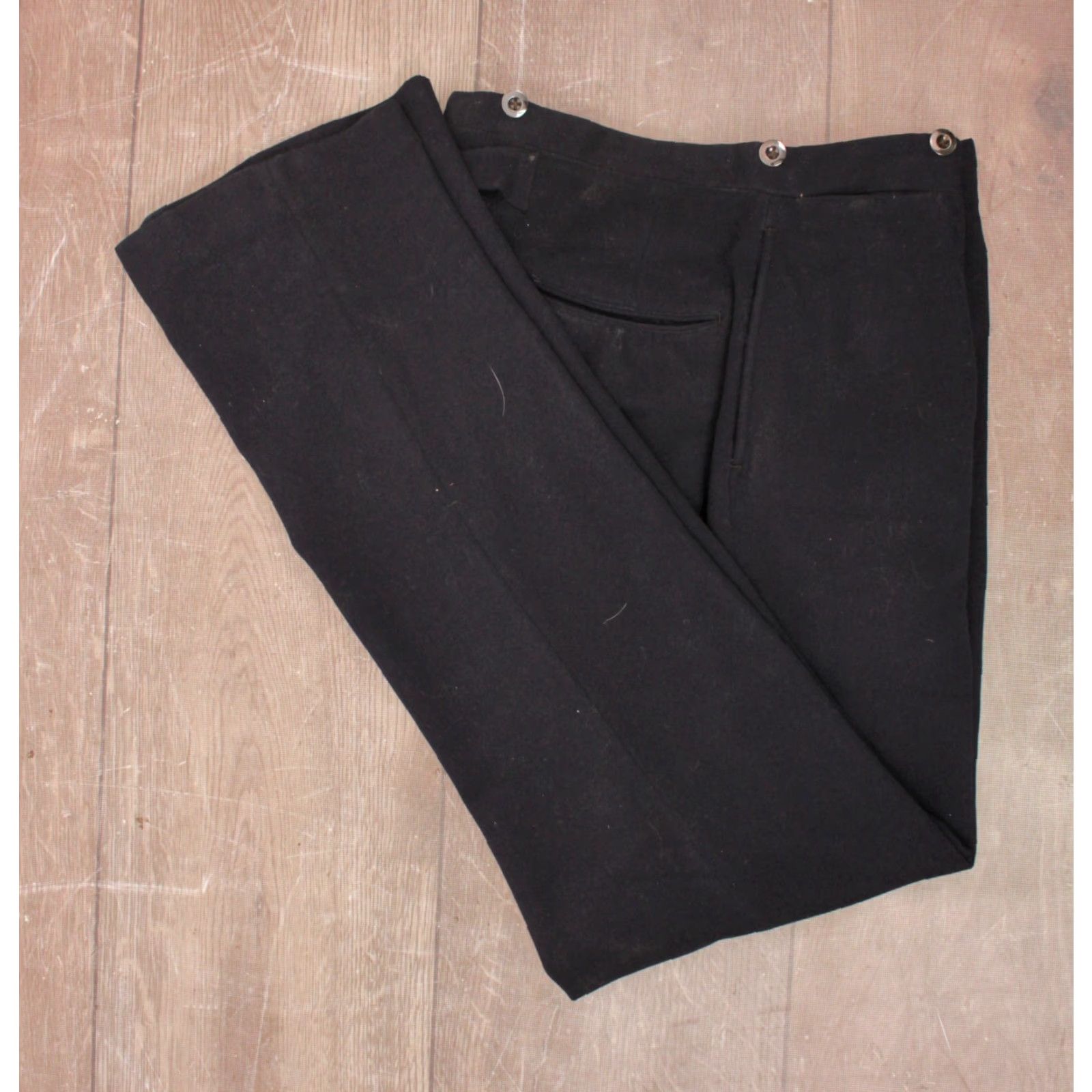 Vintage VINTAGE Men's VTG Early 1900s Buckleback Navy Blue Pants 34x32.5 Edwardian Wool Women? Size US 34 / EU 50 - 2 Thumbnail