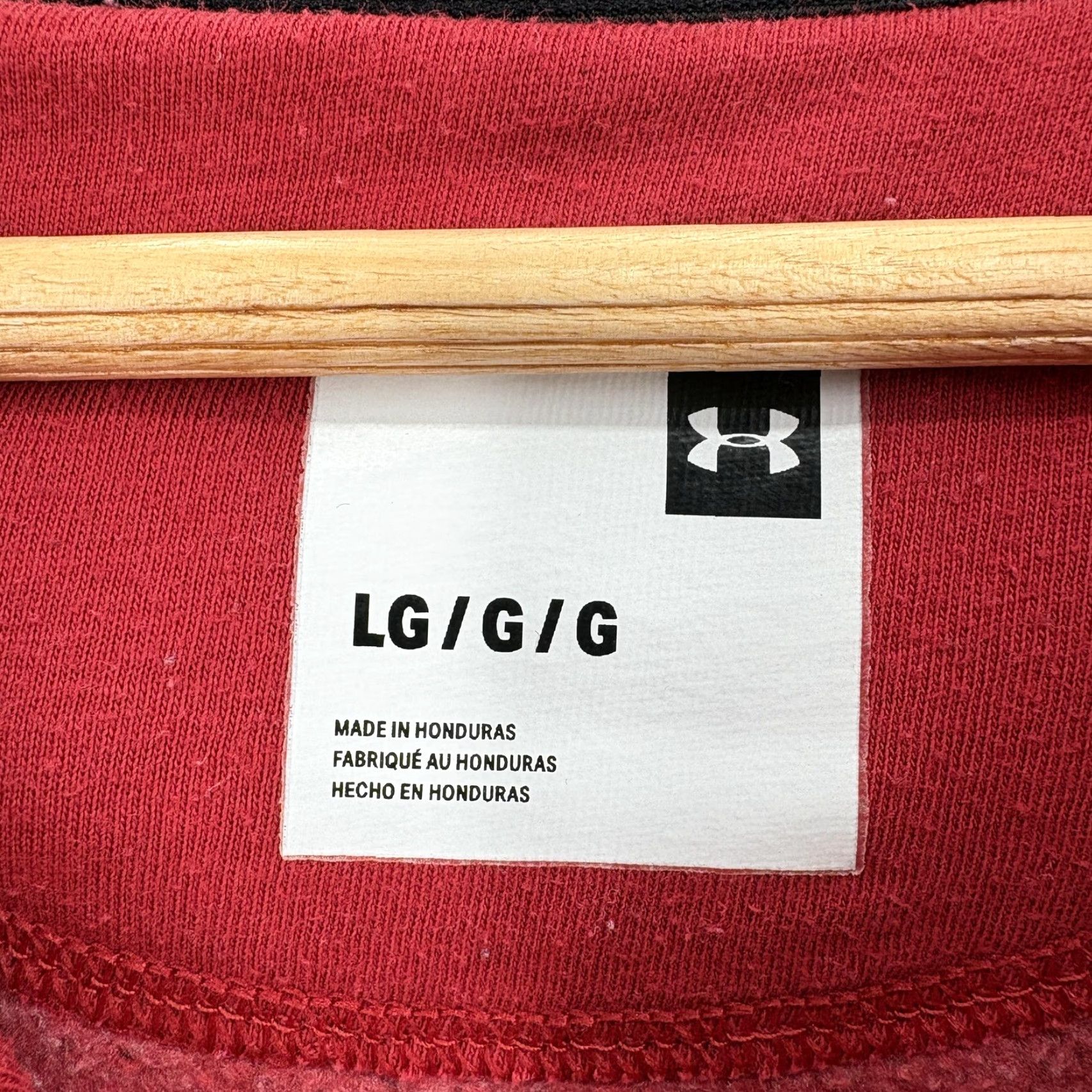 Under Armour Under Armour Project Rock Hoodie Mens Large Red Fleece Pullover Gym Bull Logo Crew Neck Long Sleeve Size US L / EU 52-54 / 3 - 5 Thumbnail