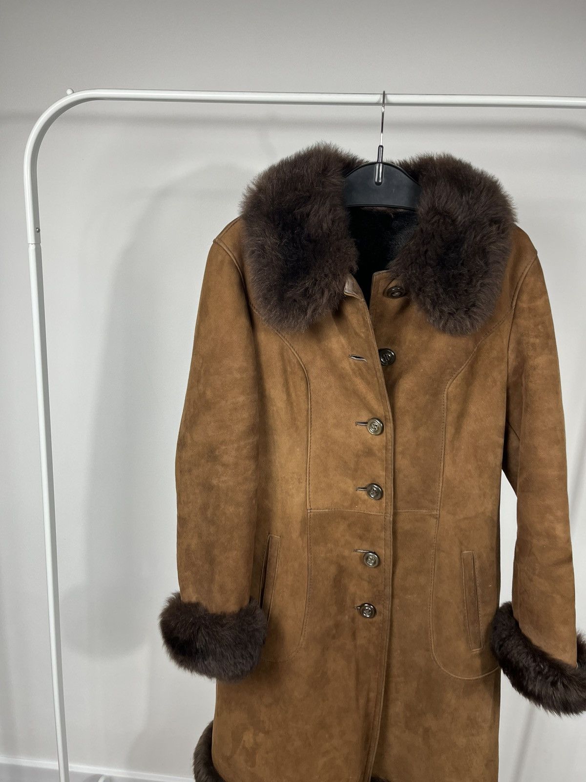 Other Vintage Brown Sheepskin Shearling Coat Real Fur Lined Women Size M / US 6-8 / IT 42-44 - 2 Thumbnail