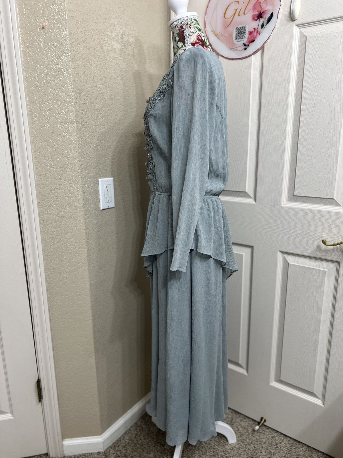 Other Spencer Alexis Vintage 80’s Blue Embroidered Long-Sleeve Size L / US 10 / IT 46 - 4 Thumbnail