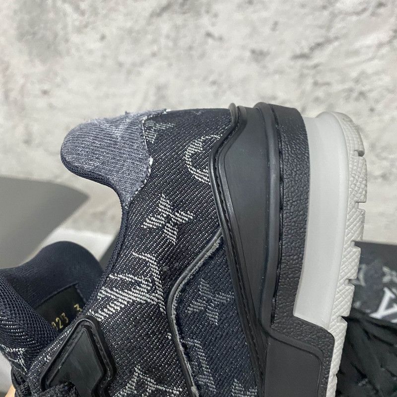 Louis Vuitton Louis Vuitton Black Denim Low-Top Trainer Sneakers -2508 Size US 7.5 / EU 40-41 - 8 Thumbnail
