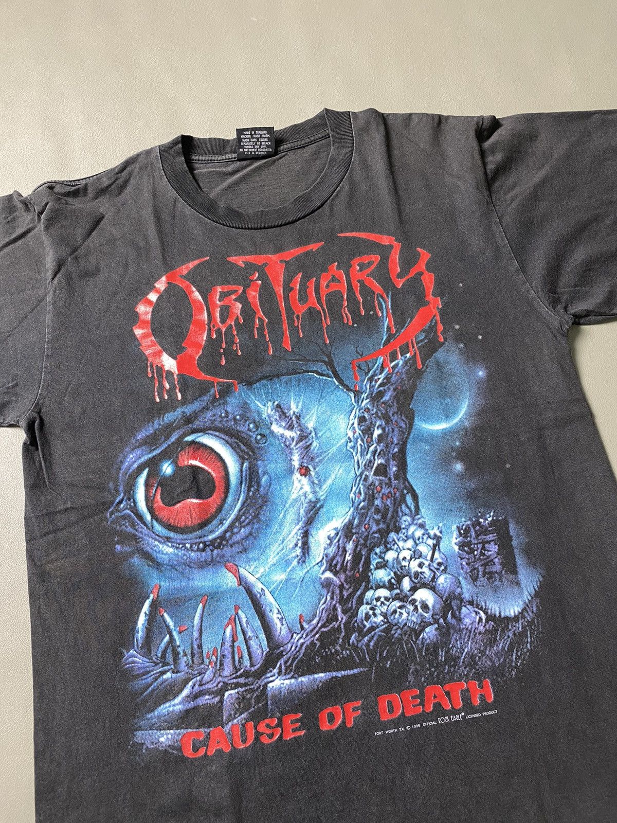Band Tees × Vintage Vintage 90s Obituary Cause Of Death Tshirt Size US L / EU 52-54 / 3 - 4 Thumbnail