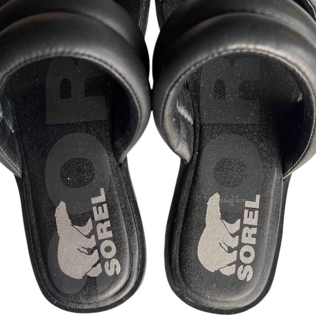 SOREL Sorel Black Strap Ella Slip On Leather Sandals, US6.5 Size US 6.5 / IT 36.5 - 5 Thumbnail