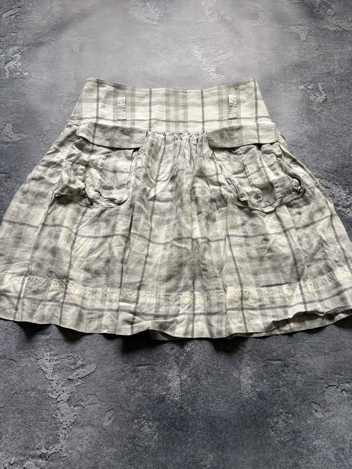 Burberry Vintage Burberry Luxury Nova Check Pocket Linen Skirt Size 26" / US 2 / IT 38 - 2 Thumbnail