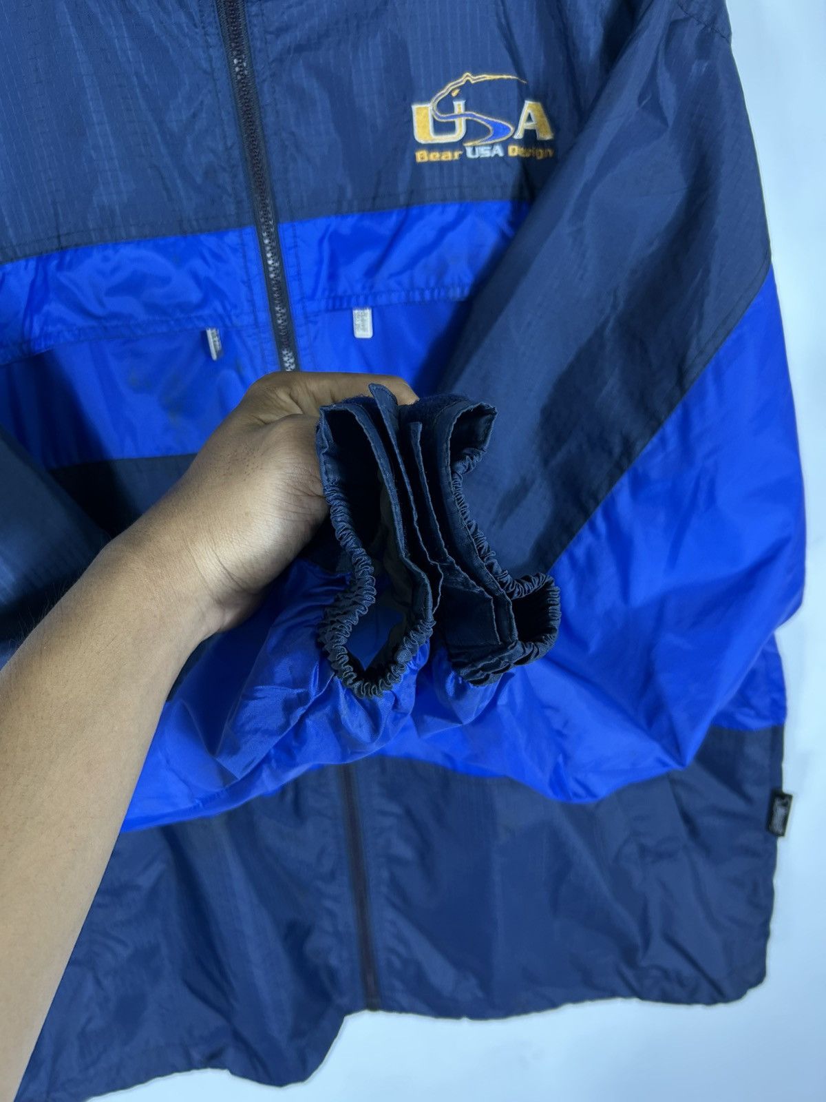 Vintage ⚡️Vintage Bear USA Zipper Windbreaker Jacket Size US L / EU 52-54 / 3 - 8 Thumbnail