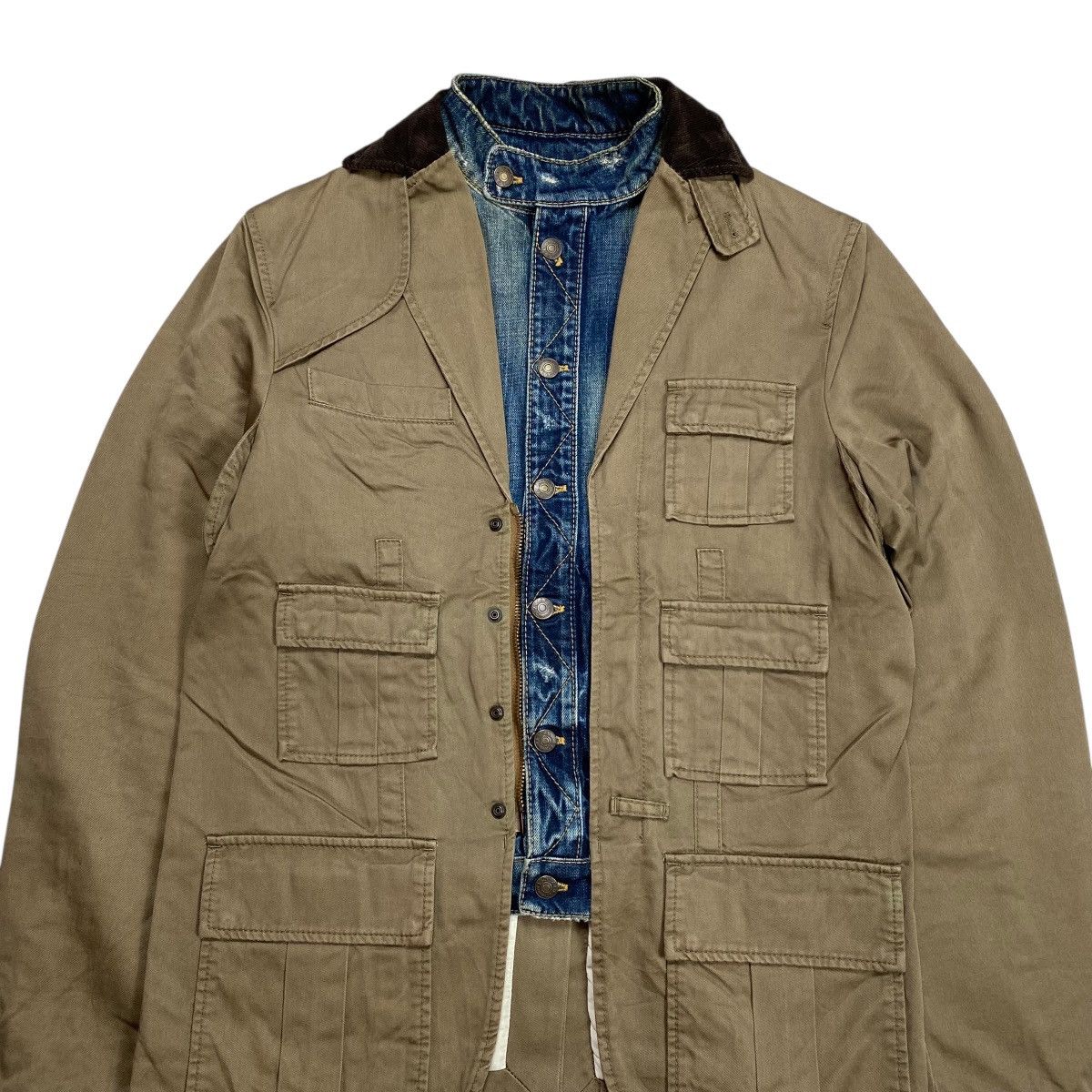 Dsquared2 Dsquared2 Hybrid Denim Military Jacket Size US L / EU 52-54 / 3 - 3 Thumbnail