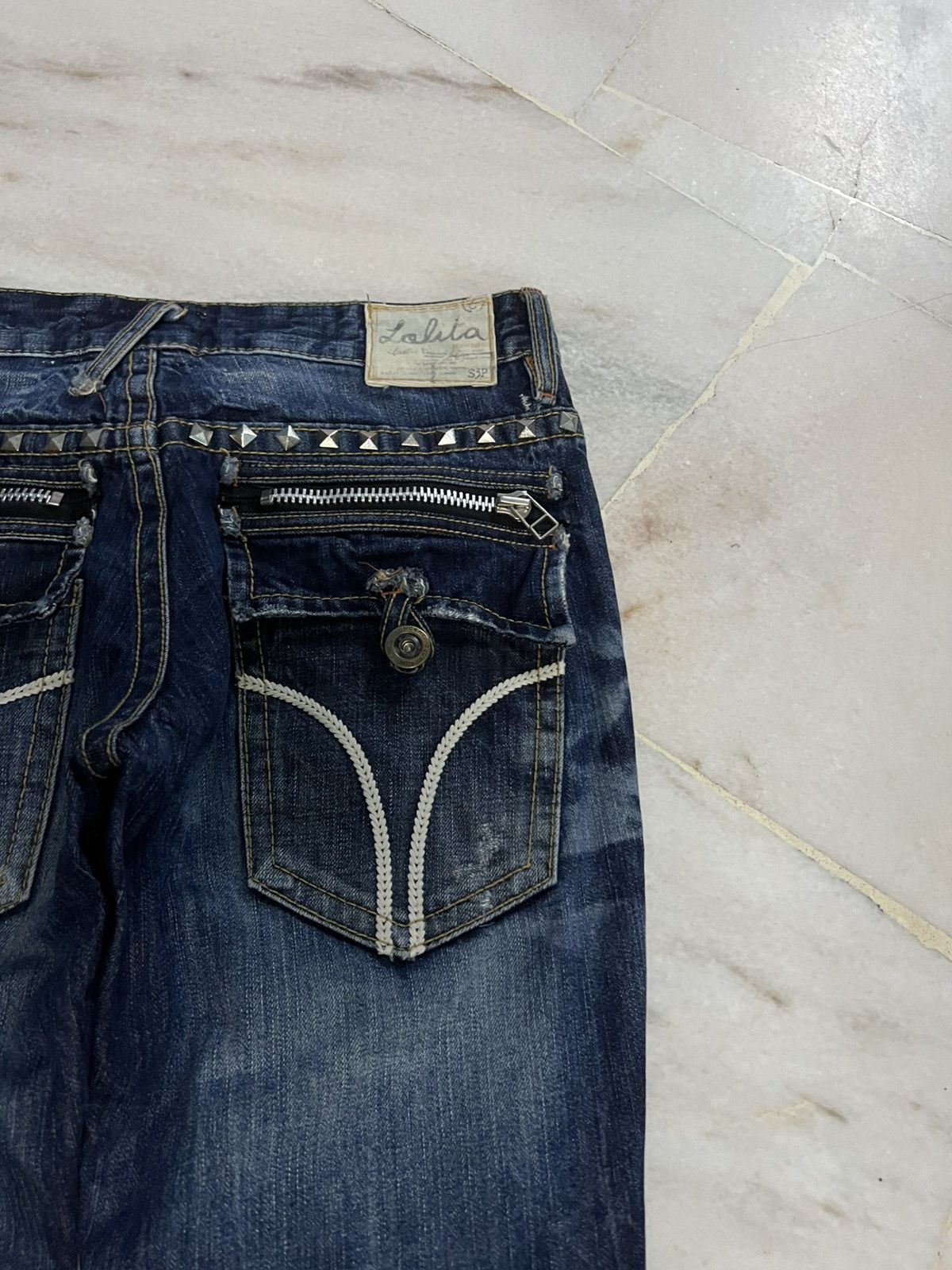 14th Addiction × If Six Was Nine × Japanese Brand 💥Flare💥 Vintage 90’s Style Lolita Club Mud Wash Jean Size US 32 / EU 48 - 14 Thumbnail