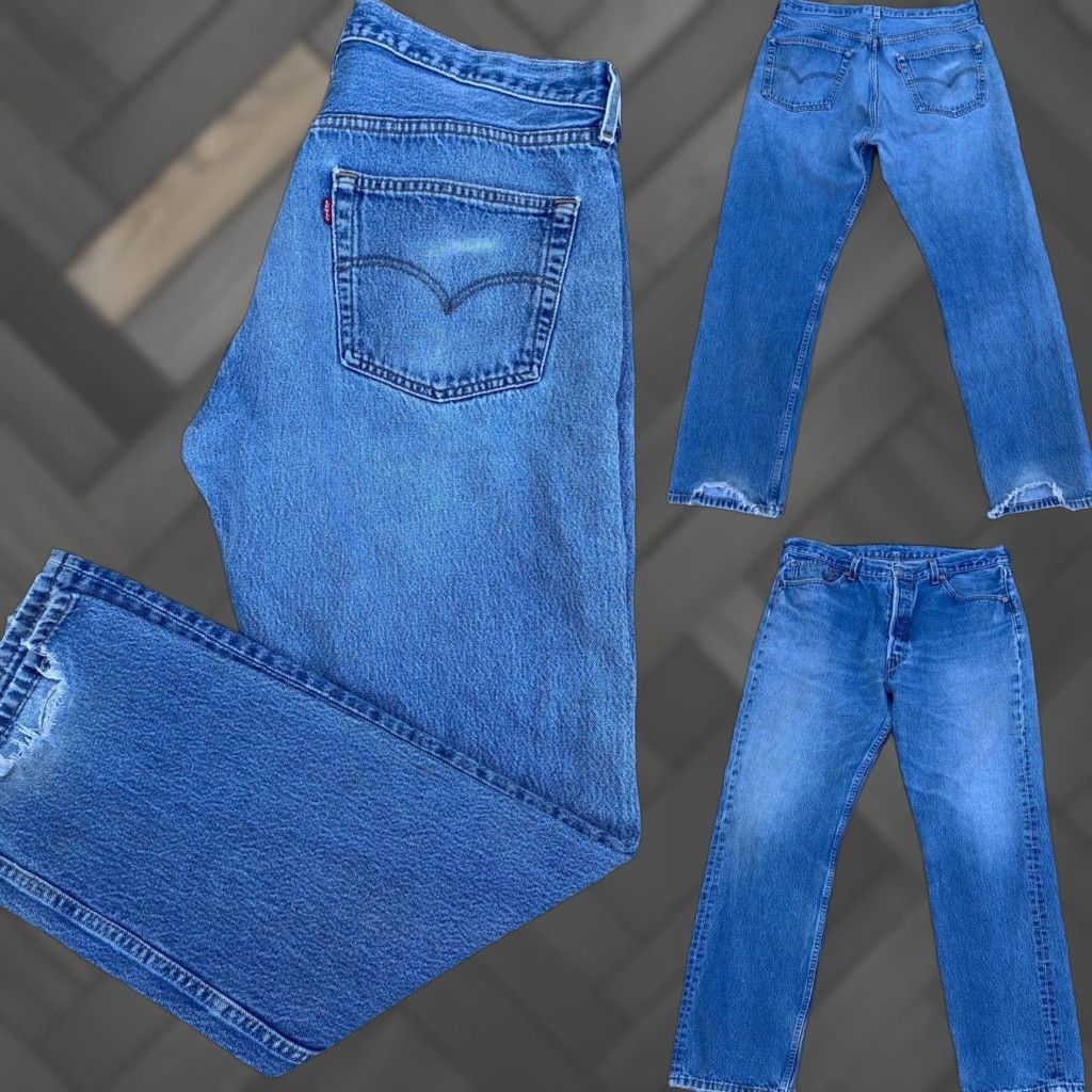 Vintage VINTAGE Levi’s 501 Jeans Button Fly Made In USA Size W38 L32 Measure 36 X 31.5 Blue 1980s Mens Jeans Size US 36 / EU 52 - 1 Thumbnail