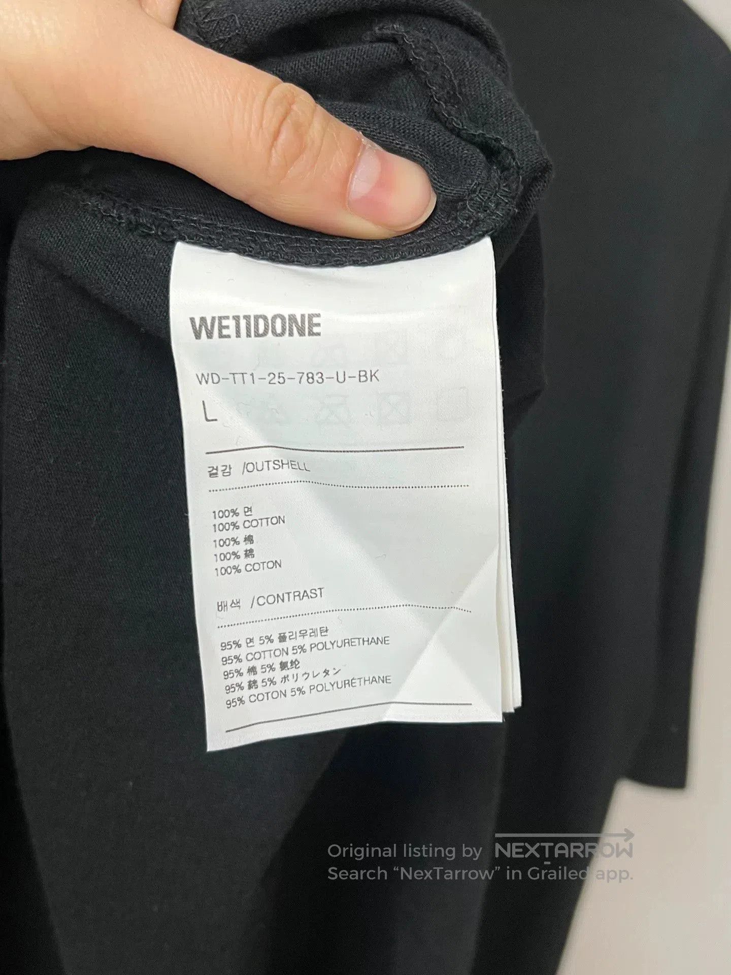 WE11DONE We11done Short Sleeve Black T. Size US L / EU 52-54 / 3 - 3 Thumbnail