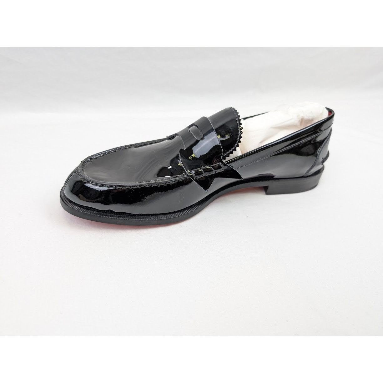 Christian Louboutin o1rshd1 Patent No Penny Flat Shoes in Black/Silver Size US 8.5 / EU 41-42 - 9 Thumbnail