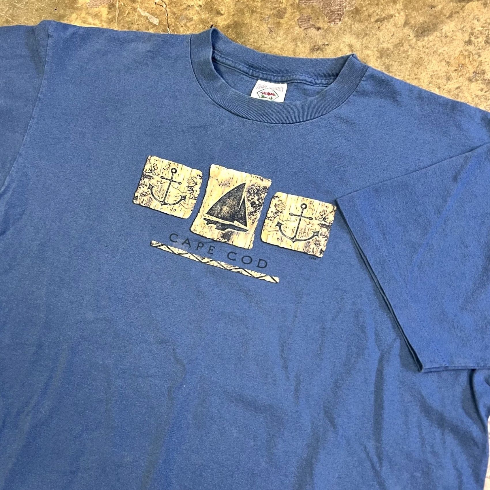Vintage VINTAGE Cape Cod Sail Boat Graphic Tee T-Shirt XL Unisex Adults 90s USA Blue 100% Cotton Single Stitch Prairie Mountain Mens Womens Size US XL / EU 56 / 4 - 4 Thumbnail