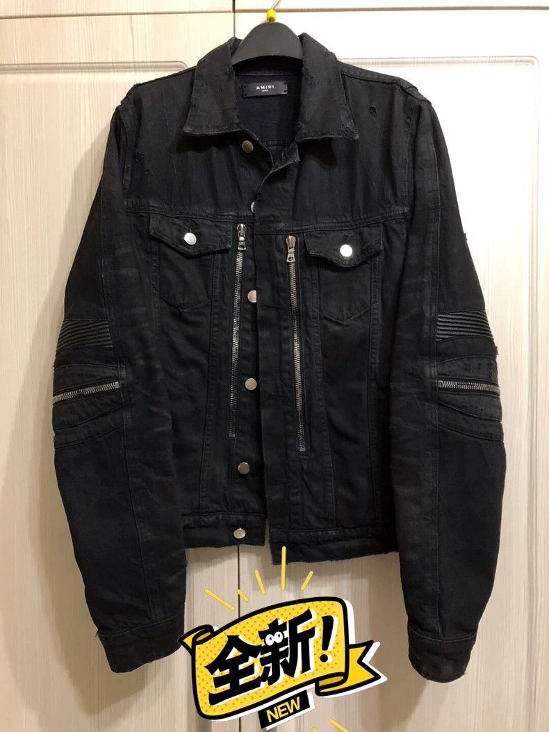 Amiri Amiri washed black brushed wax MX2 denim jacket-2506 Size US L / EU 52-54 / 3 - 1 Thumbnail