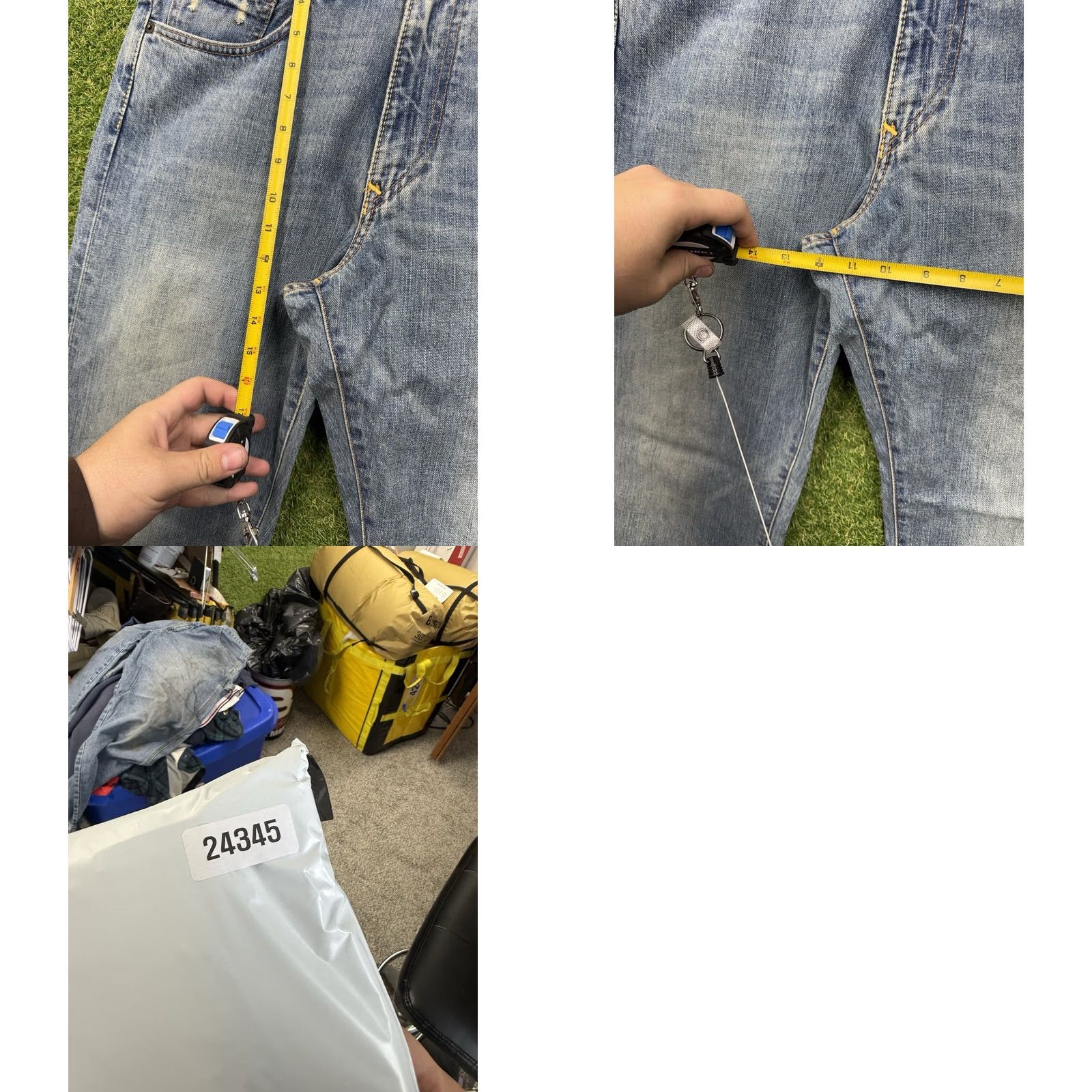 Denime X2 M22 Classic Jeans Mens 32x32 Blue Bootcut Denim 90s Grunge Retro Casual Blue Mens Jeans Size US 32 / EU 48 - 8 Thumbnail