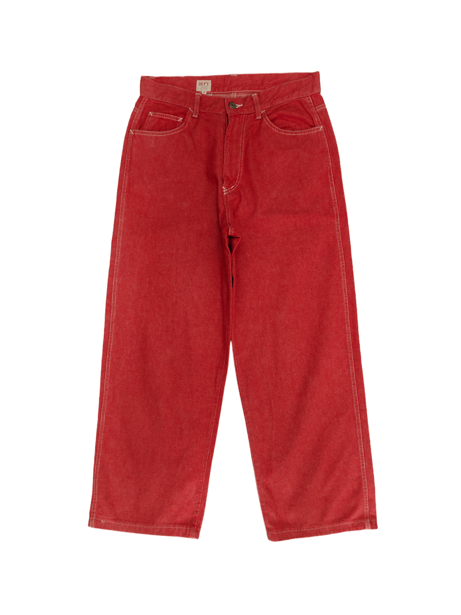 Number (N)ine × Undercover Baggy Jeans Dept Japan Red Denim Wide Leg IfSixWasNine Y2k Size US 30 / EU 46 - 1 Thumbnail