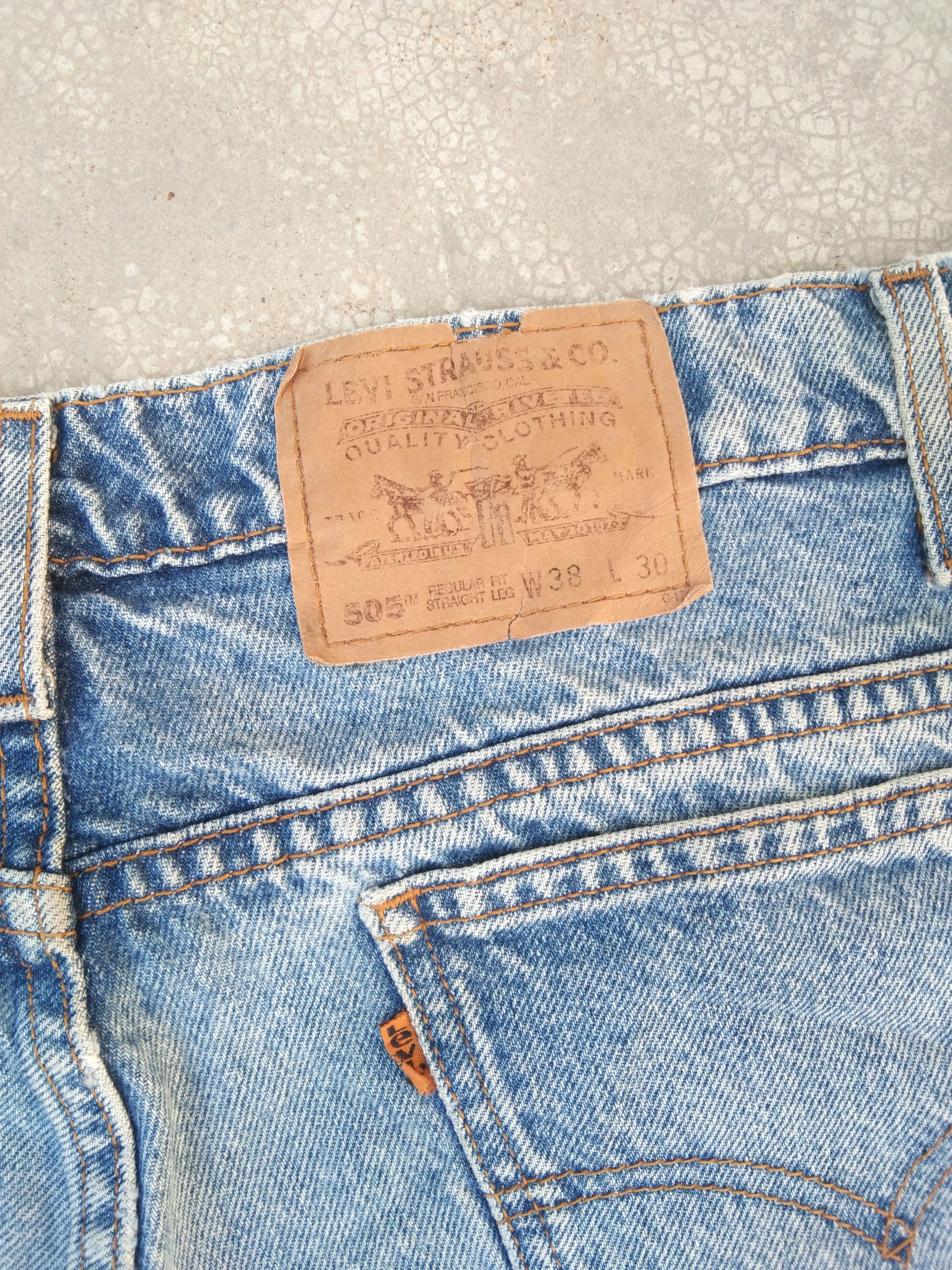 Levi's Vintage Levi's Jeans 505 Orange Tab Distressed 38x30 Size US 38 / EU 54 - 3 Thumbnail