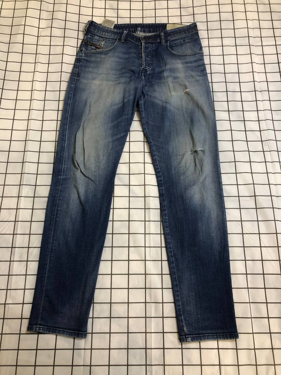 Diesel Diesel D-Bazer Tapered Blue Stretch Jeans Mens Size US 31 - 1 Thumbnail